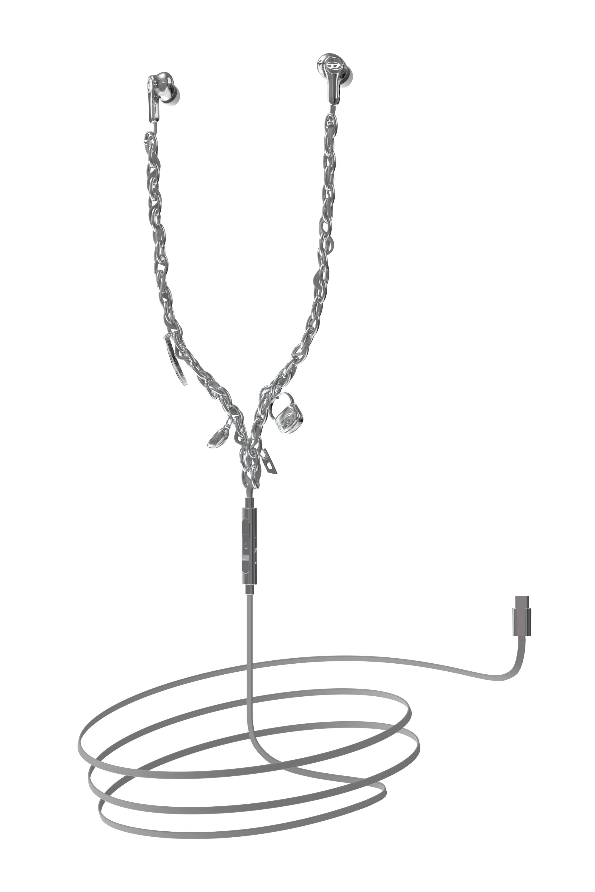 Diesel - 60458  WIRED EARBUDS, Unisex's UNIVERSAL in シルバー - 2