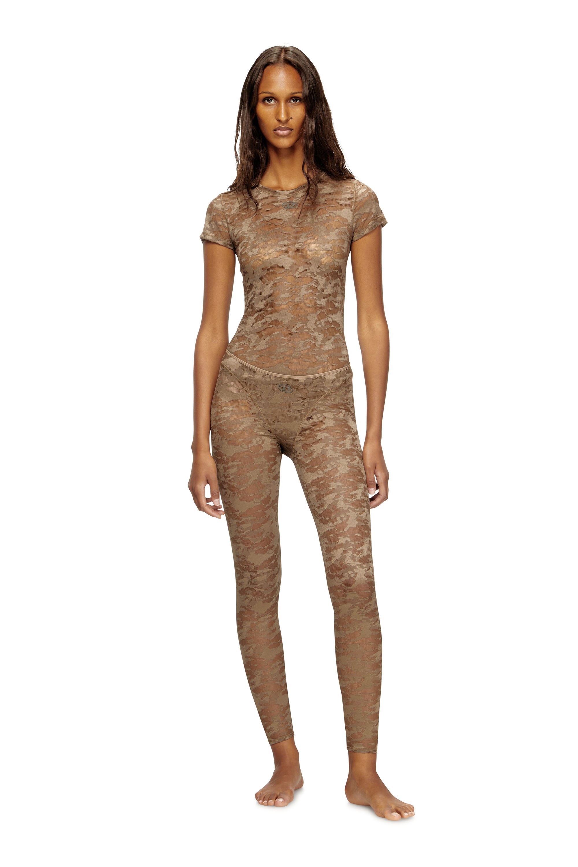 Diesel - CLAIRE-UTLT, Female's Camo lace leggings in ブラウン - 1