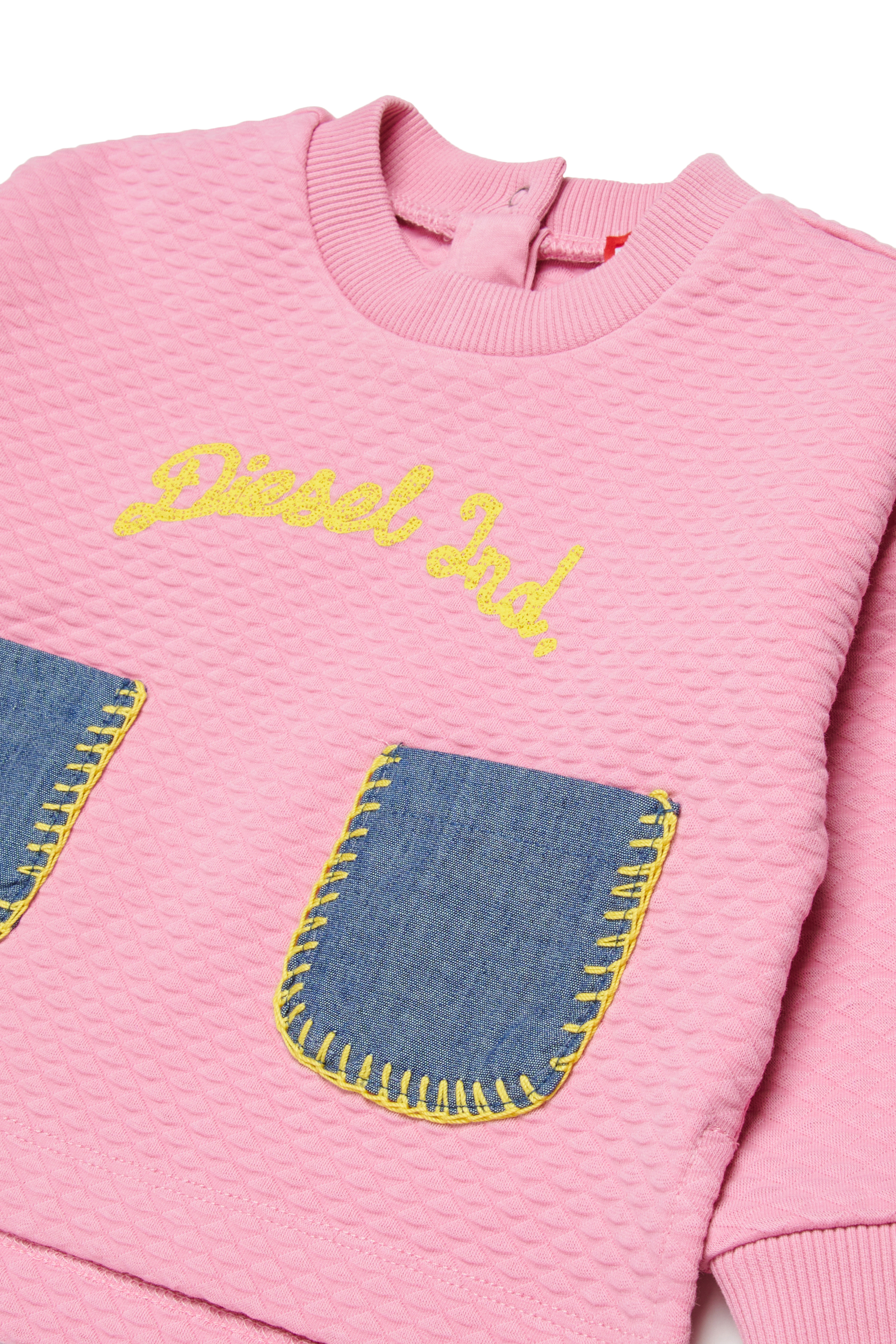 Diesel - SMYB, Female's プルオーバースウェット in ピンク / ホワイト - 3