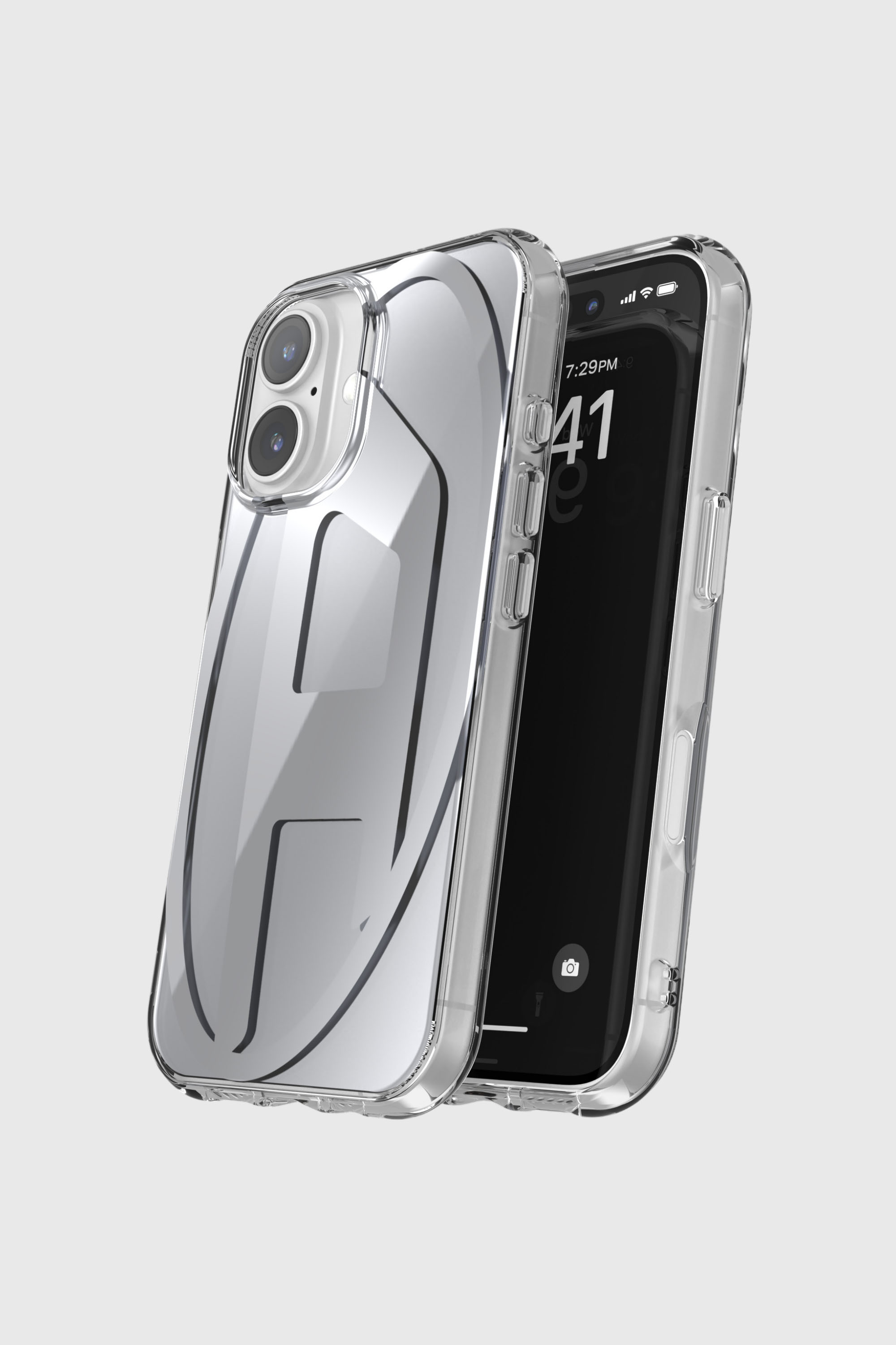 Diesel - 60159 AOP CASE, Unisex's Oval D Mirror Case for iP 16 in グレー - 4