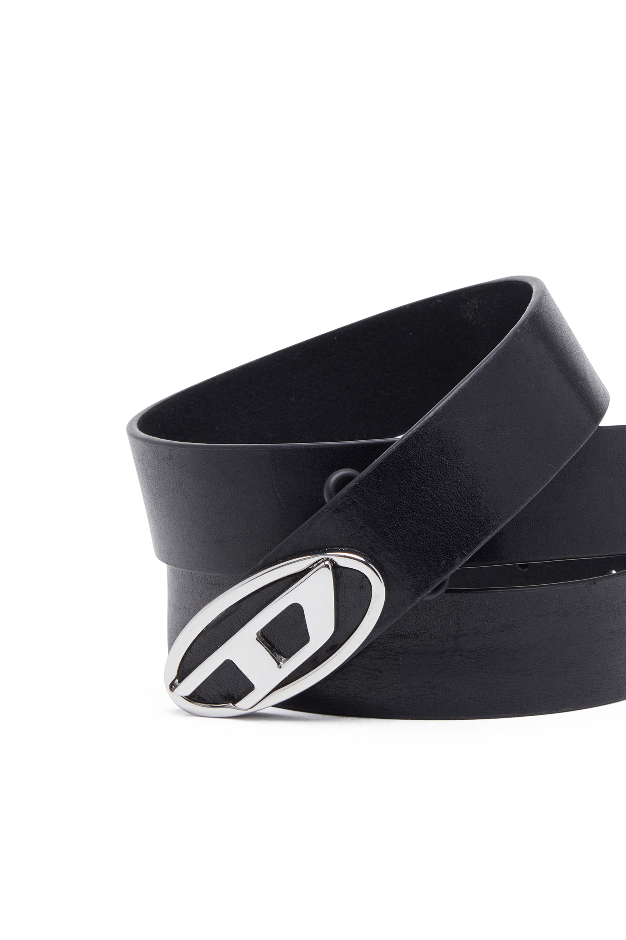 Diesel - B-1DR-LAYER, Male's 2.9cm leather belt with oval d logo in ブラック - 3