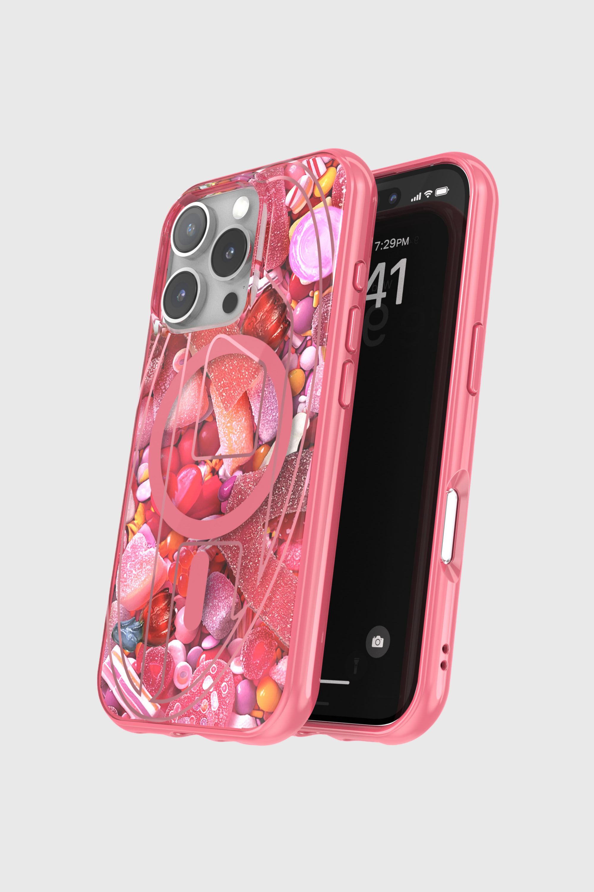 Diesel - 60250 AOP CASE, Unisex's Oval D Case with Magsafe iPhone 16 Pro in ピンク / ホワイト - 4
