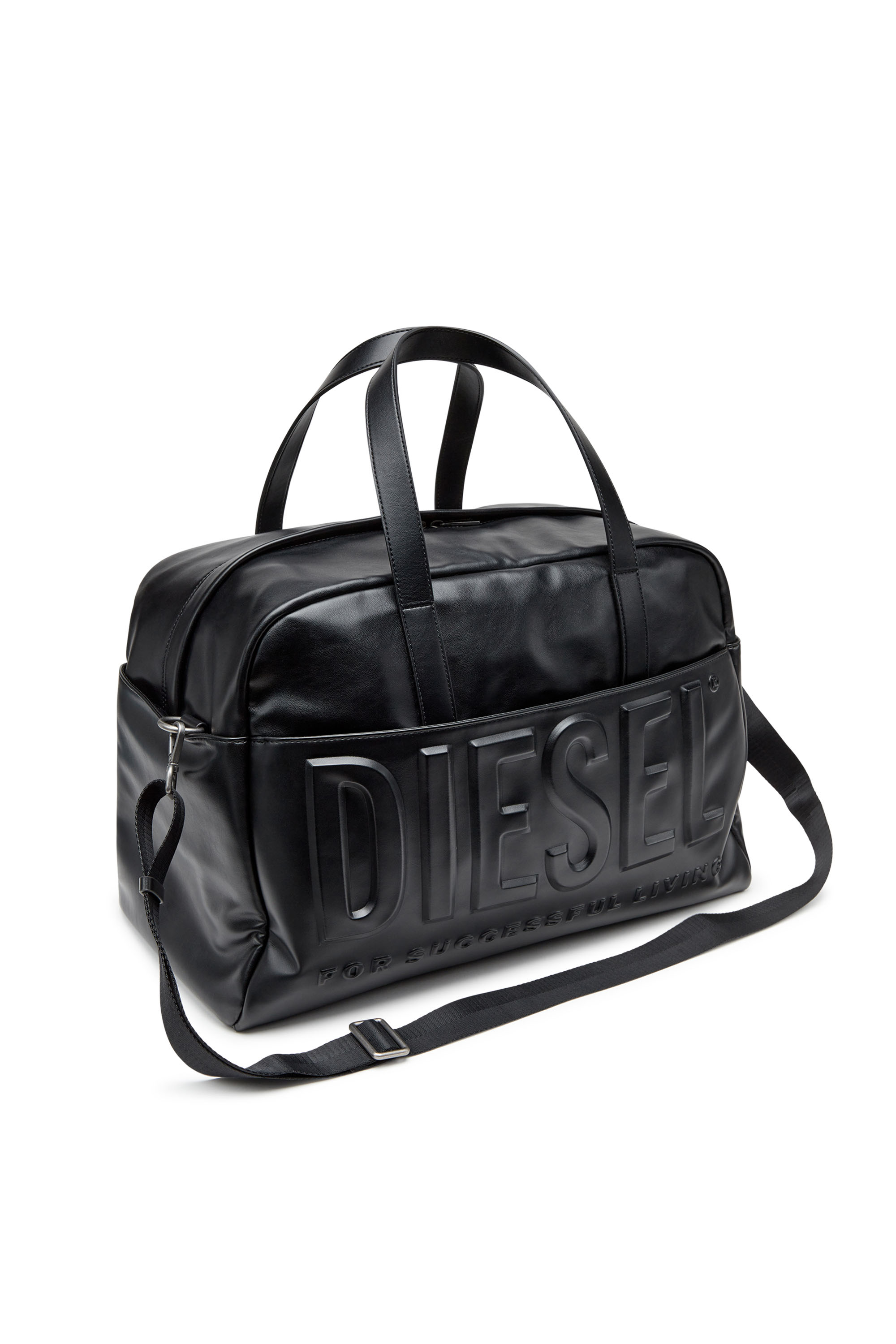 Diesel - DSL 3D DUFFLE L X, Male's Dsl 3D L-Duffle bag with extreme 3D logo in ブラック - 6