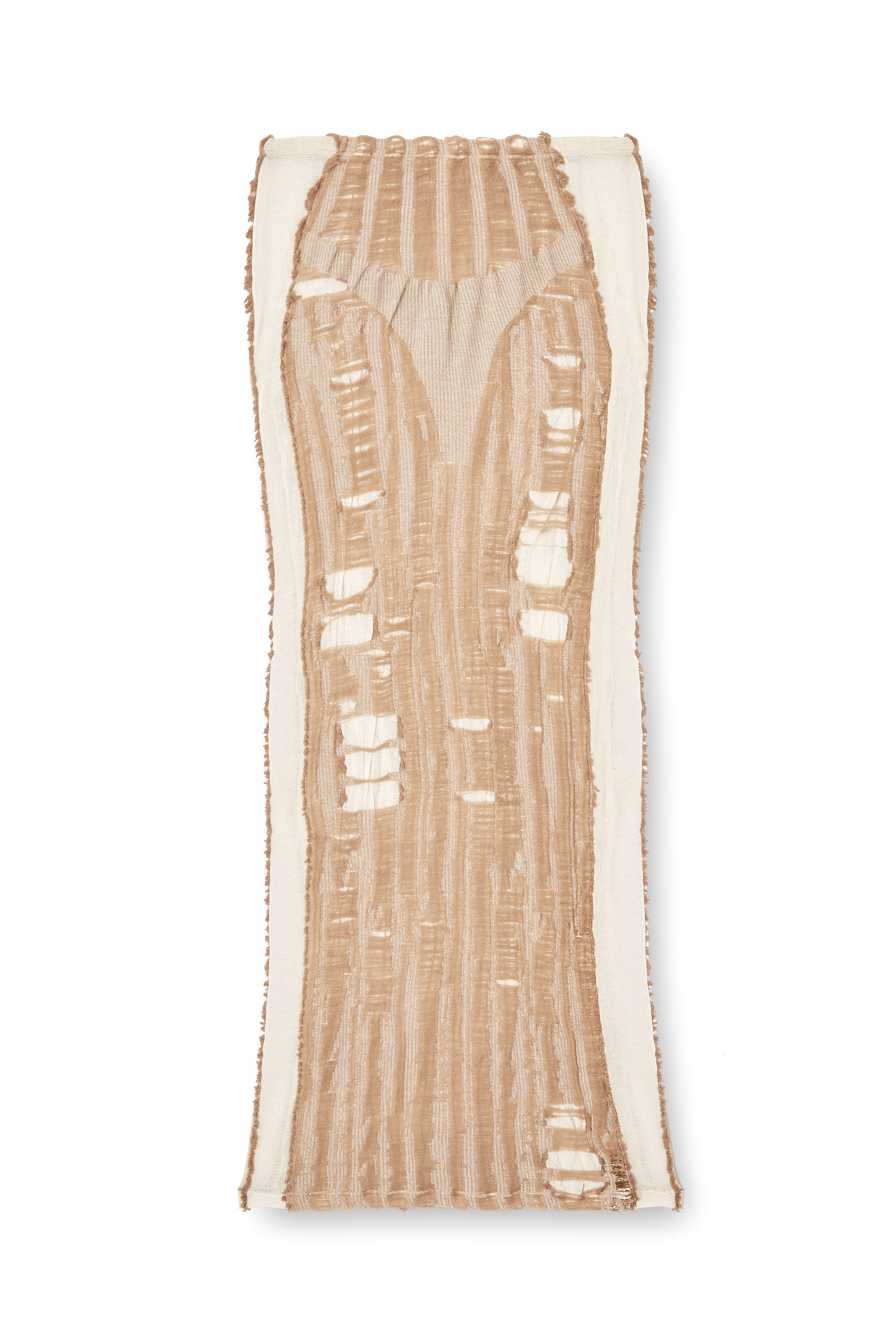 Diesel - M-CALINA, Female's Seamless midi skirt with lingerie illusion in ベージュ - 2