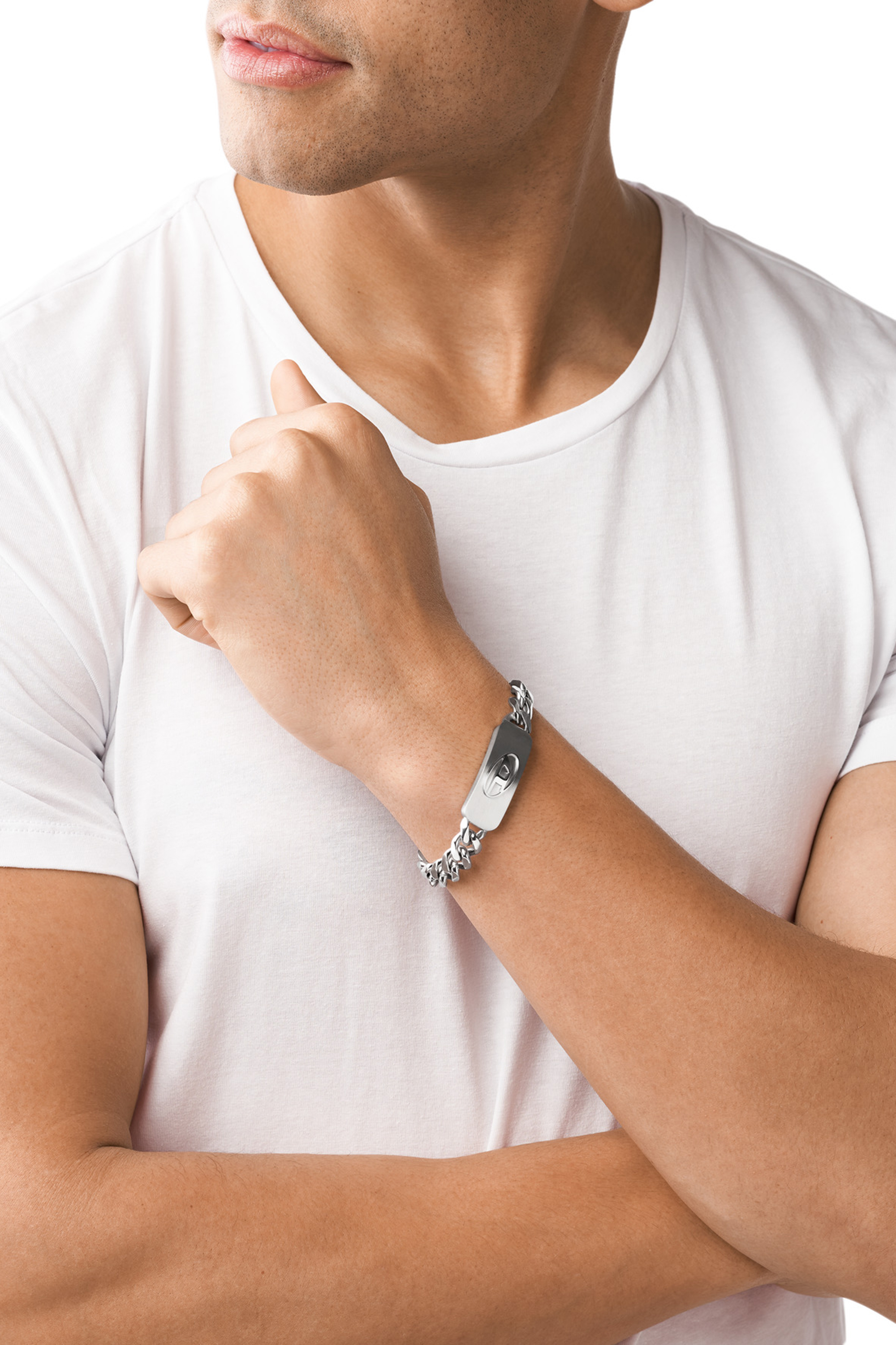 Diesel - DX1350, Male's Stainless steel ID bracelet in シルバー - 3