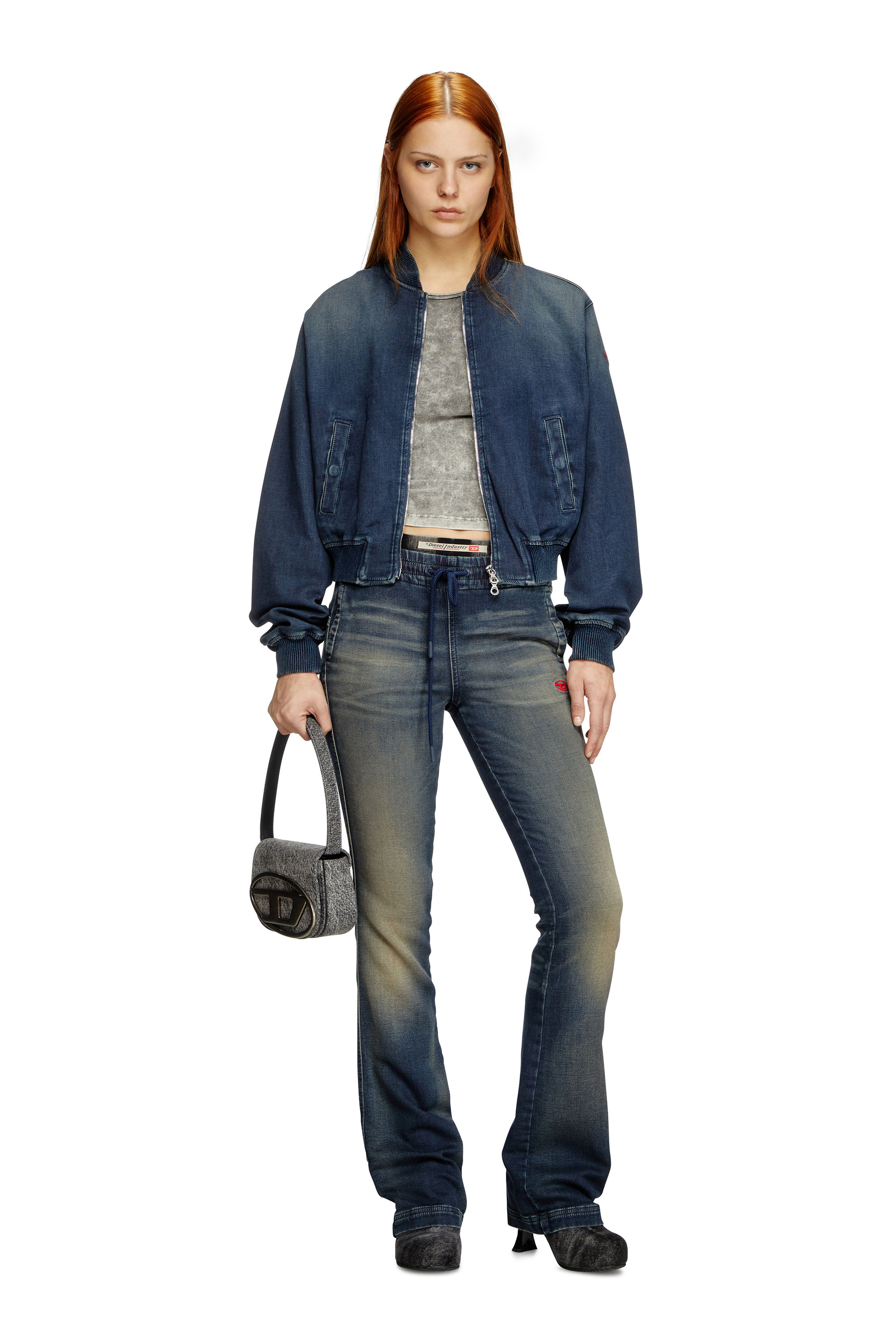 Diesel - DE-KIDDO JOGG, Female's Bomber jacket in dusty-wash JoggJeans in ダークブルー - 1