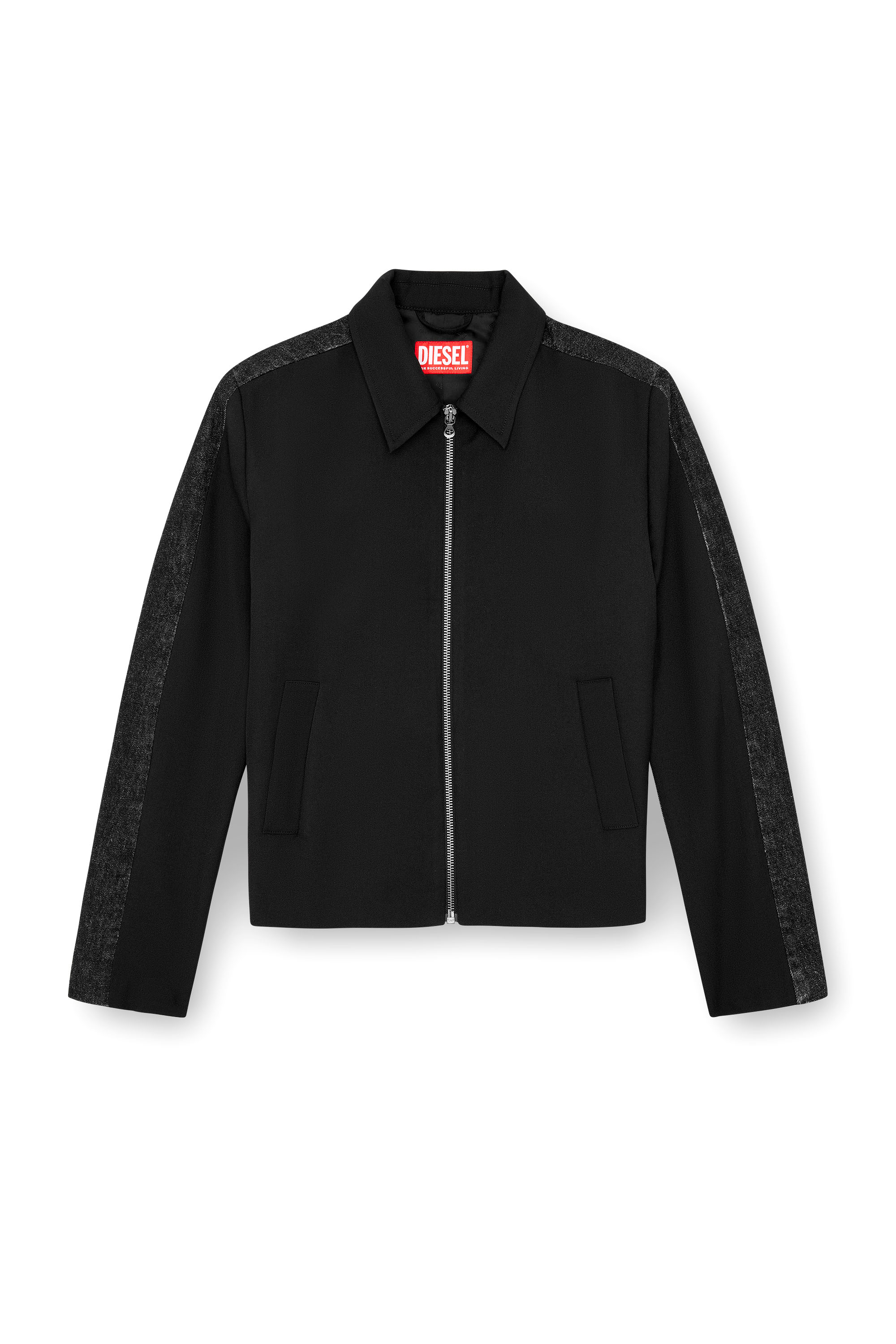 Diesel - J-RHEIN, Male's Blouson jacket in wool blend and denim in ブラック - 3