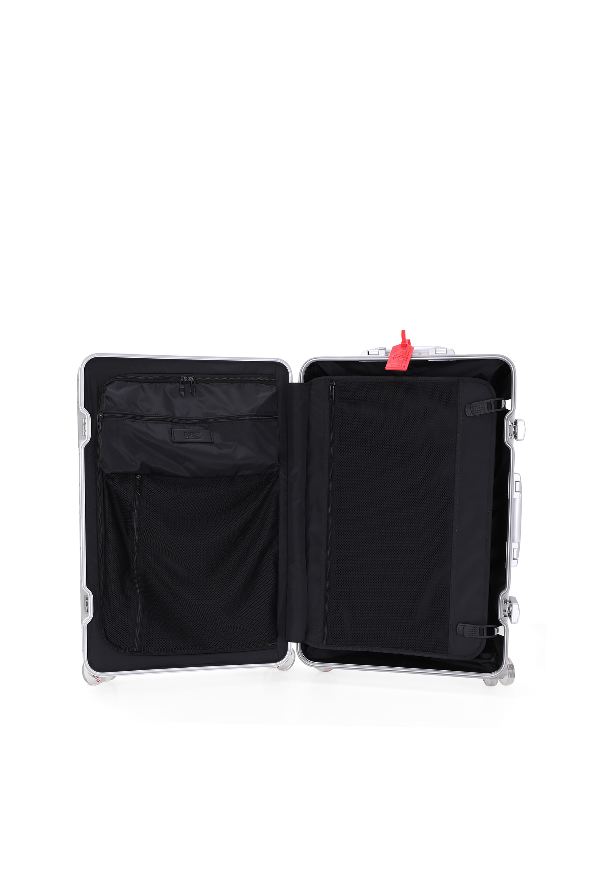 Diesel - DIESEL ALUMINUM TROLLEY- DSL002, Unisex's Aluminum Carry-On Luggage 24" in シルバー - 4