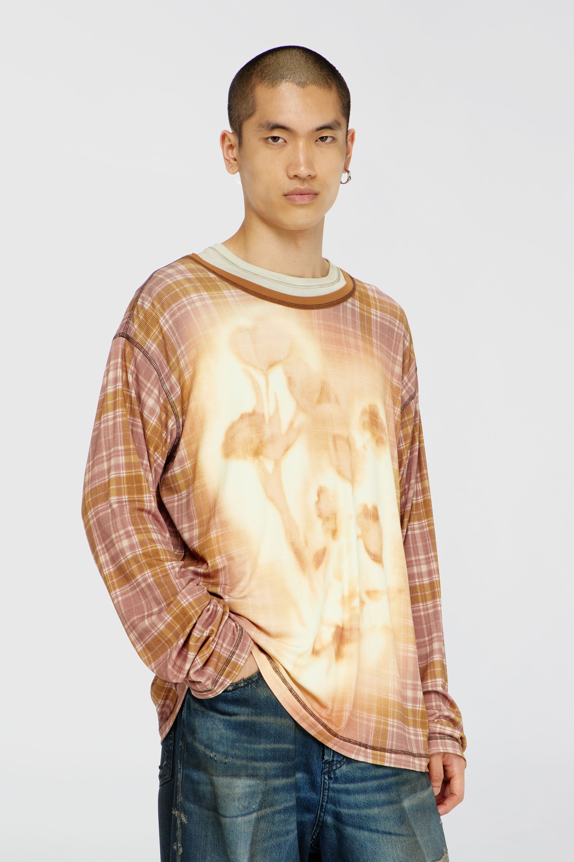 Diesel - T-JOY-LS, Male's 長袖Tシャツ in ライトブラウン - 1