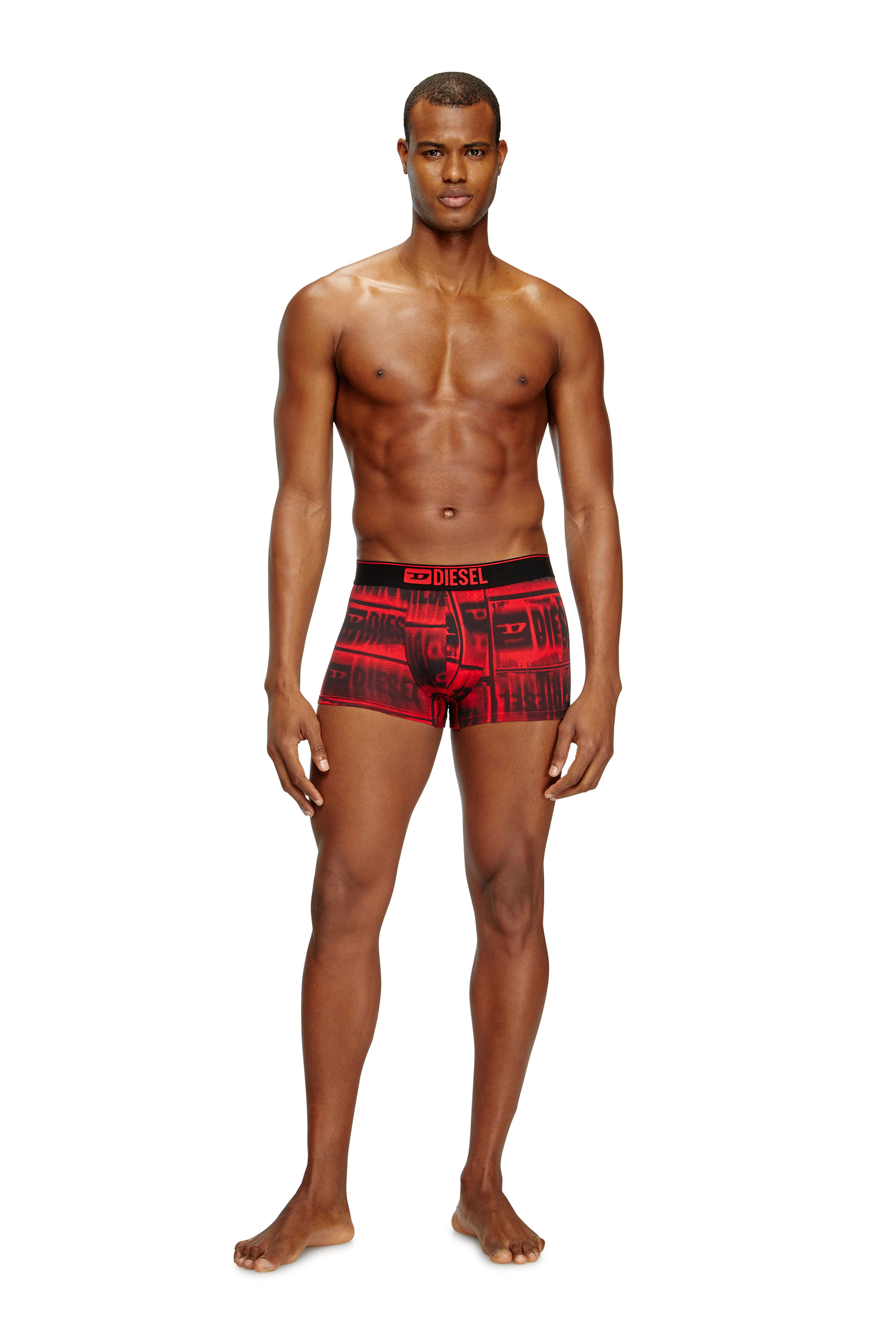 Diesel - DAMIEN-D-BOX-3PACK, Male's ボクサーパンツ 3枚パック in ブラック/レッド - 1