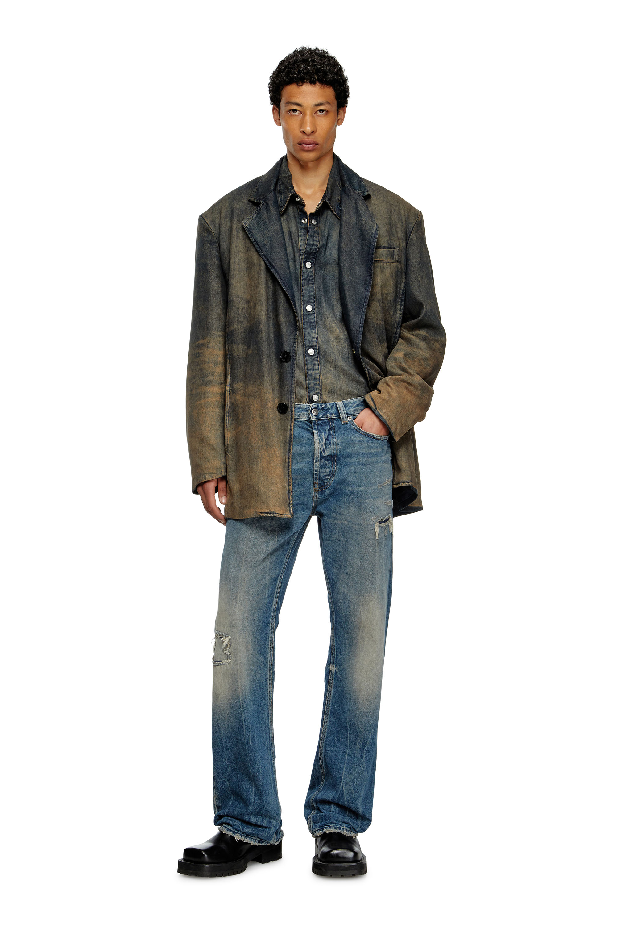 Diesel - Male's Relaxed Jeans 1980 D-Eeper 09M28, ミディアムブルー - 2