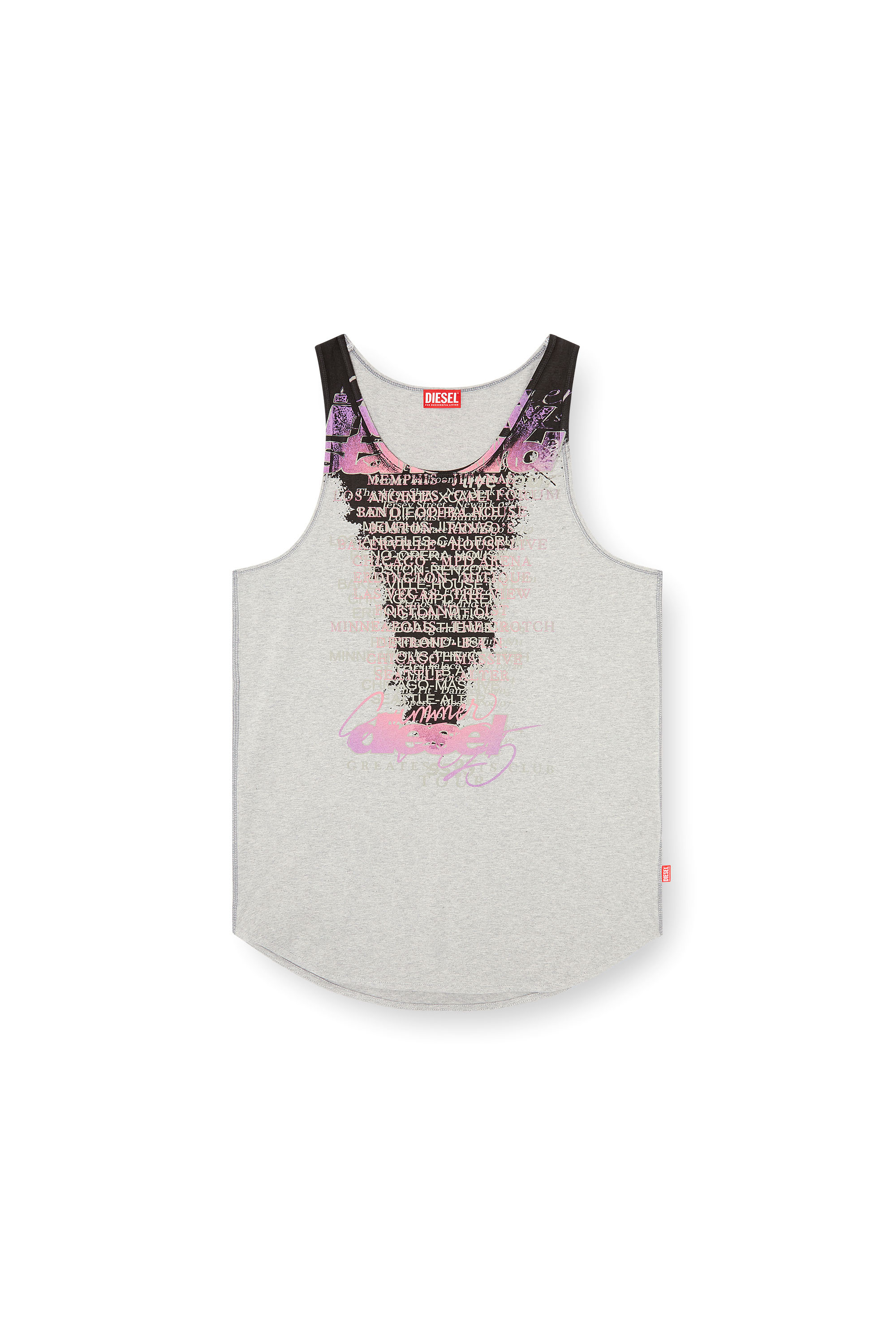 Diesel - T-SHAN, Unisex's Tank top with lyrics print in グレー - 2