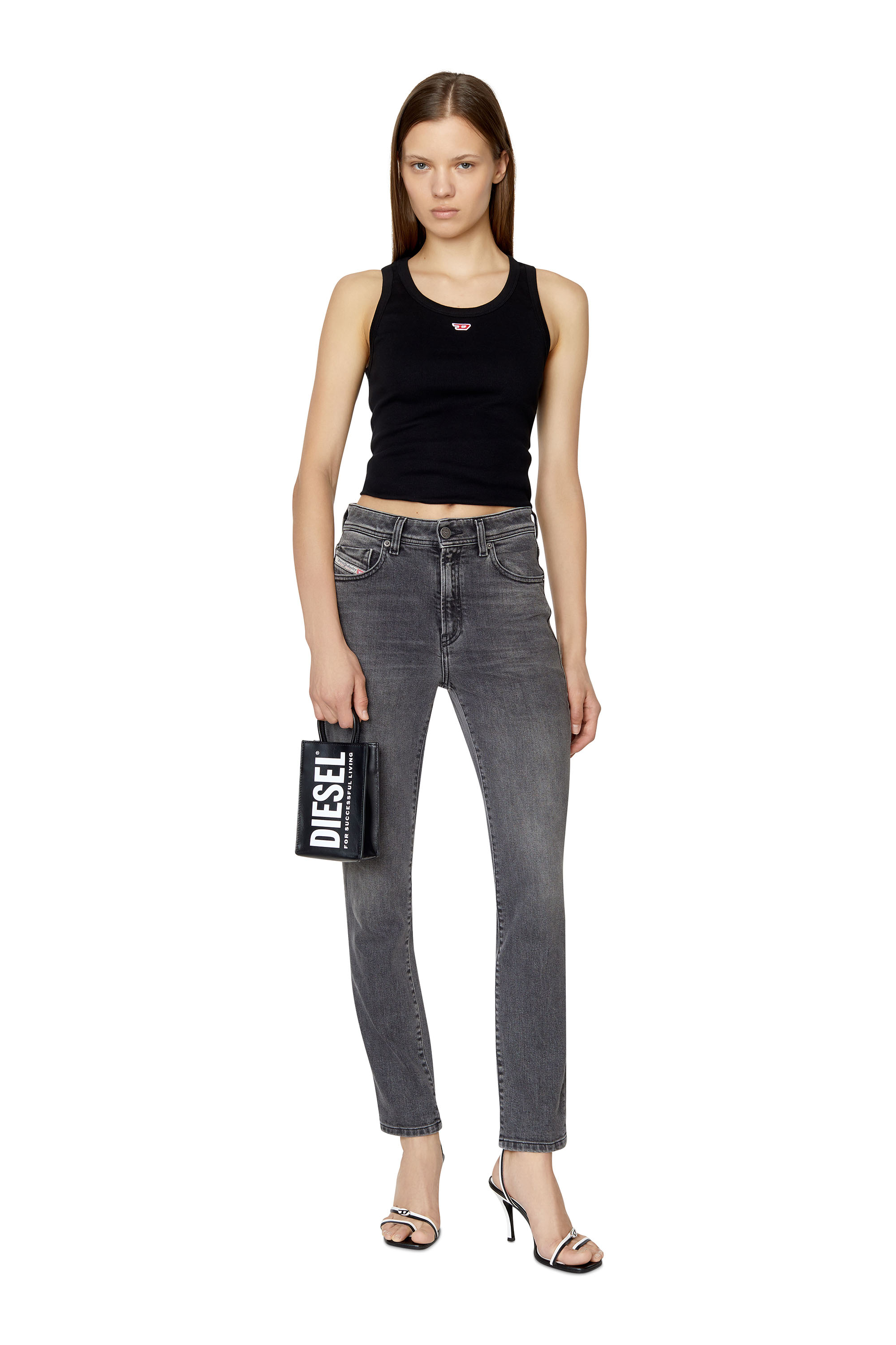 Diesel - 2004 09D49 Tapered Jeans, ブラック/ダークグレー - Image 5