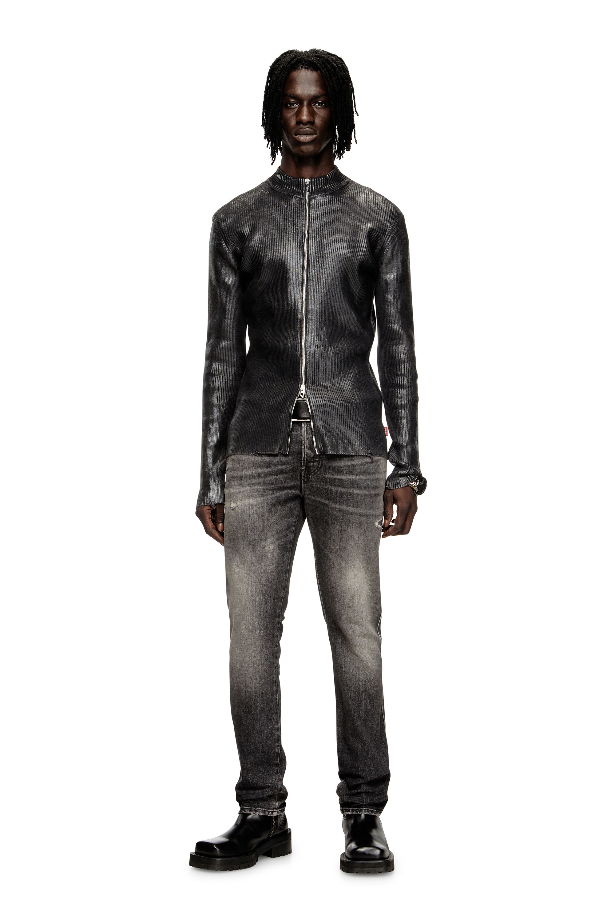 Diesel - K-DARGY-D, Male's ジップカーディガン in ブラック - 2