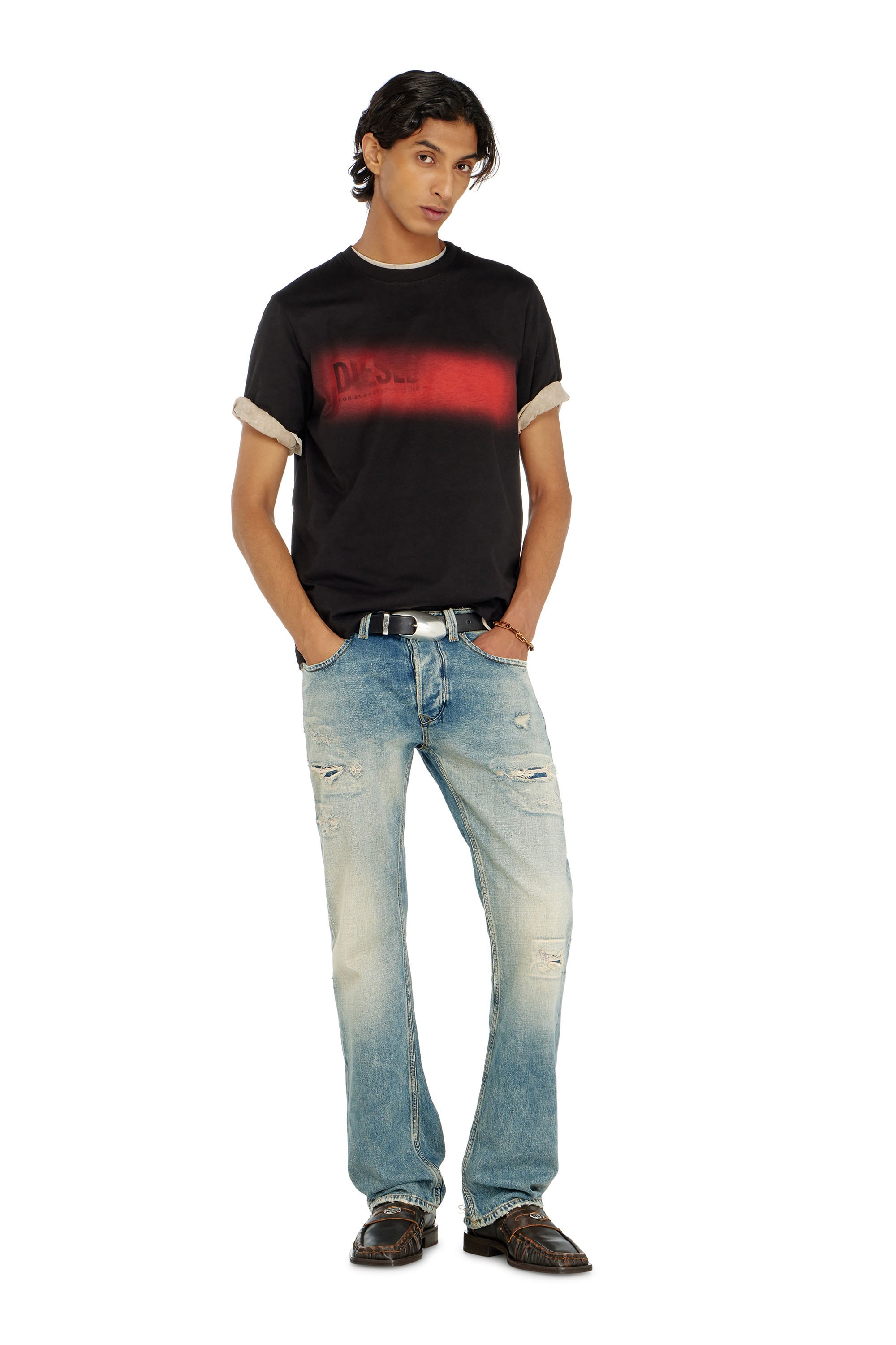 Diesel - T-ADJUST-AA5, Male's Tシャツ in ブラック - 2