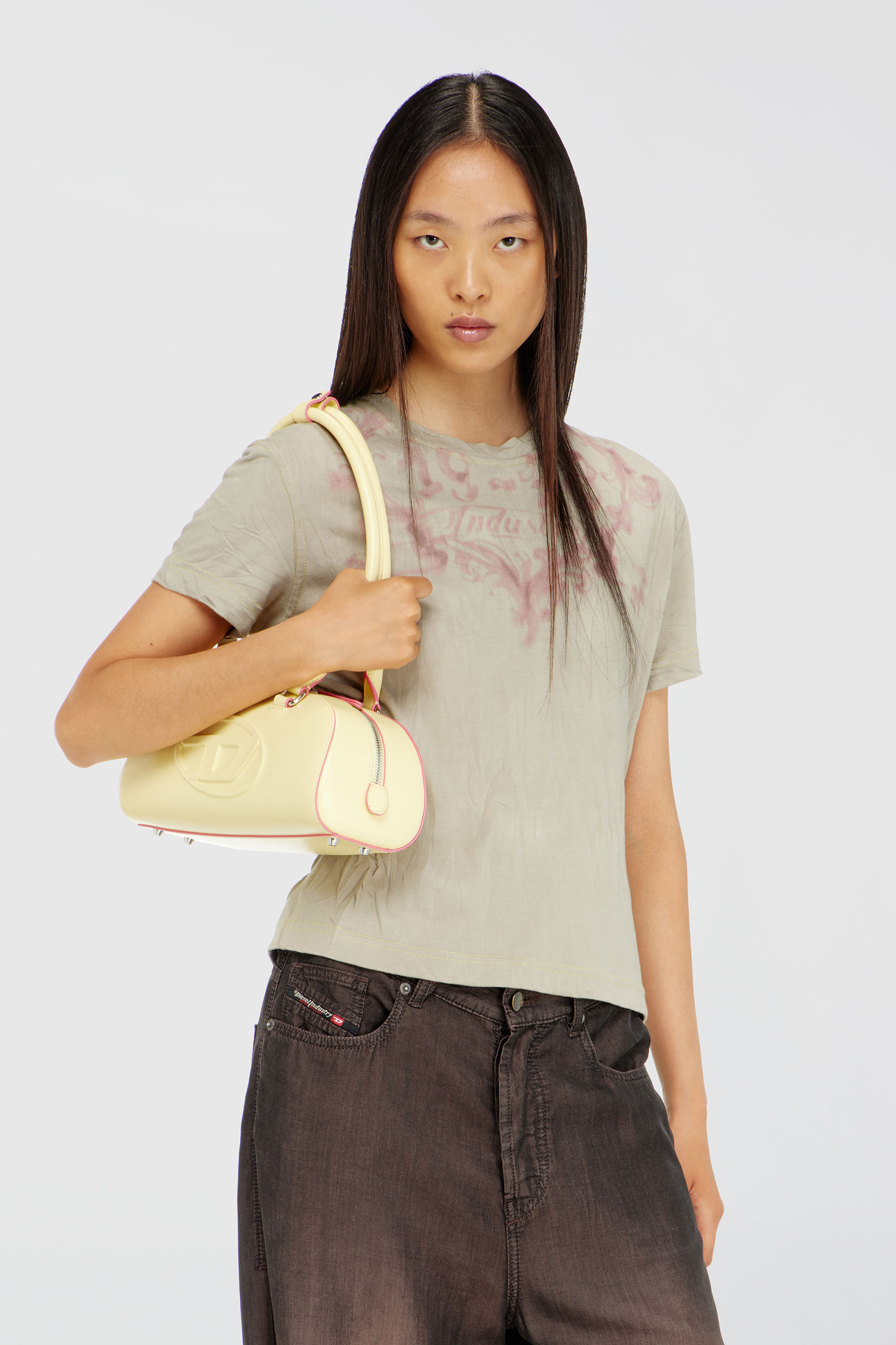 Diesel - T-ILA-AA5, Female's Tシャツ in ベージュ/ピンク - 1