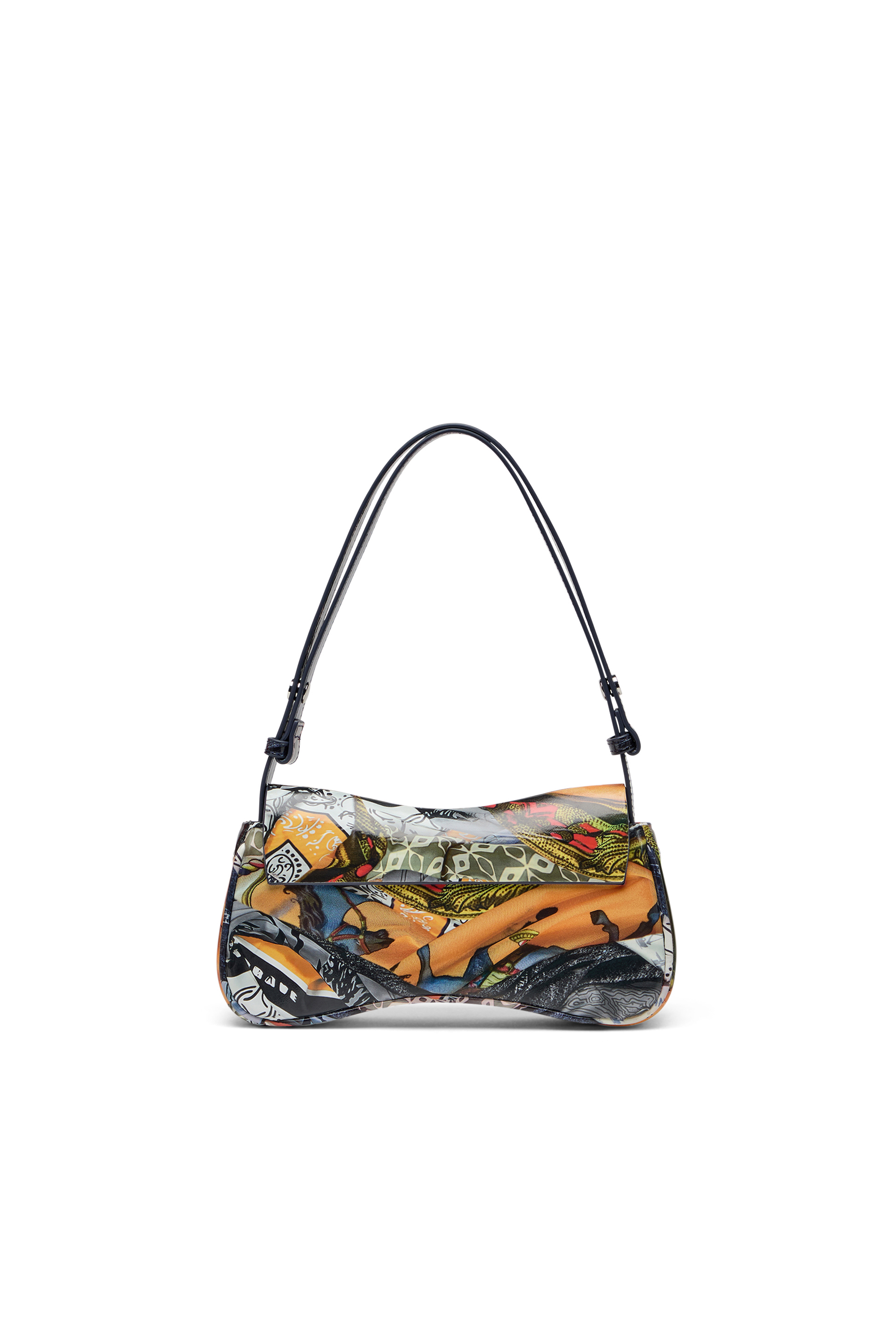 Diesel - PLAY CLUTCH, Female's Play-Glossy clutch with print in オレンジ/ブルー - 2