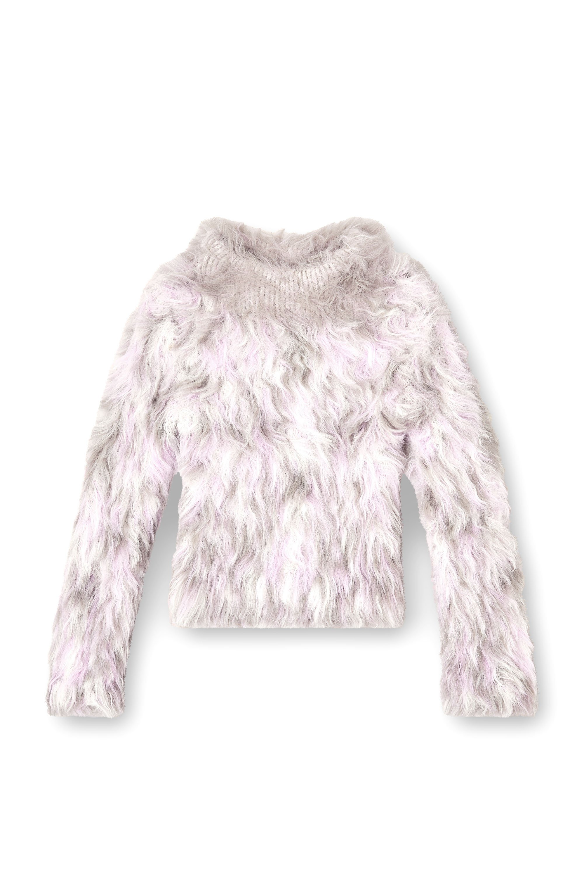 Diesel - M-ANNIKA, Female's Fluffy jacquard-knit jumper in バイオレット/グレー - 3