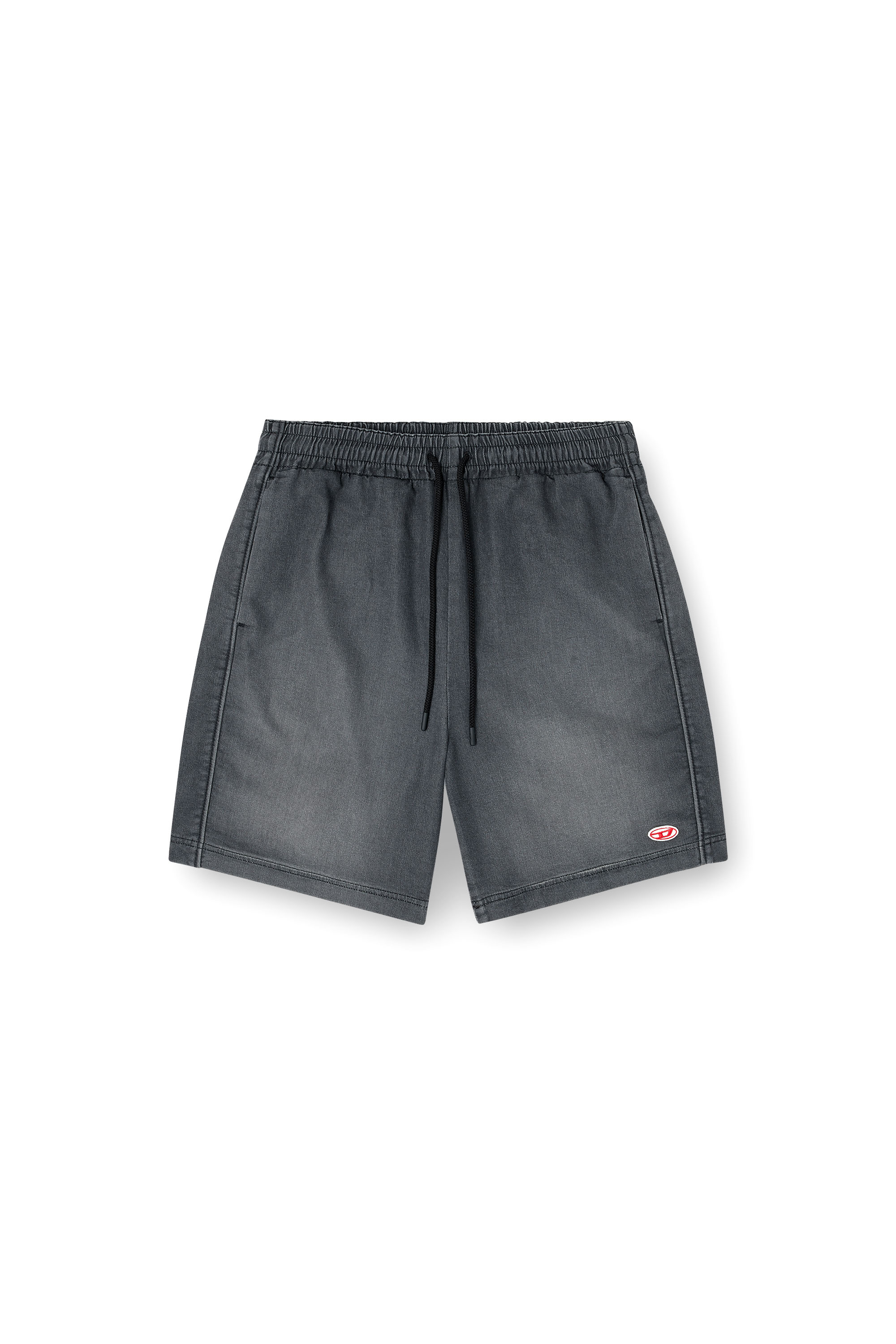 Diesel - D-BOXY JOGGJEANS, Male's Loose denim shorts in printed bleach-effect JoggJeans in ブラック - 3