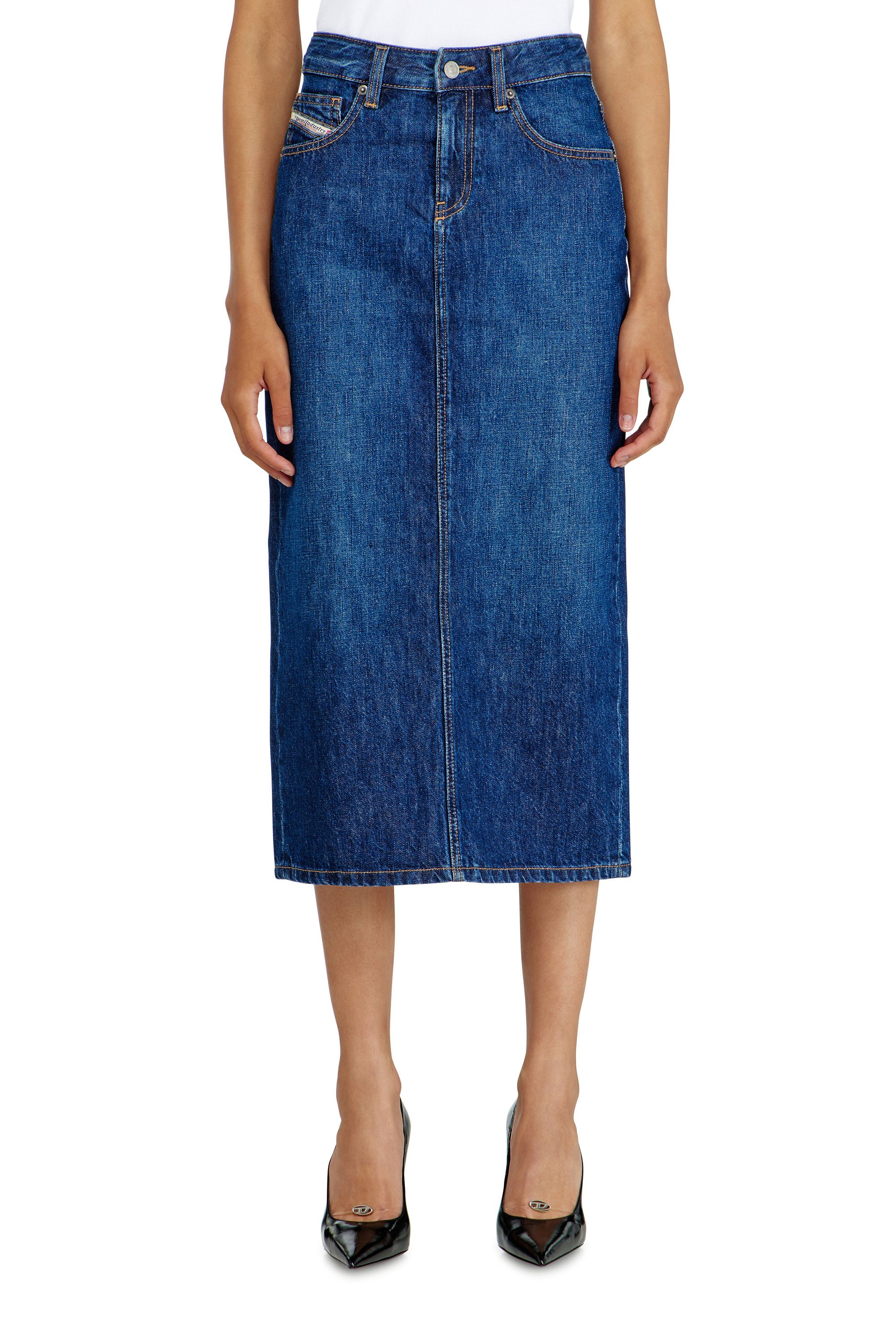 Diesel - DE-SKYE-D, Female's デニムスカート in ミディアムブルー - 3