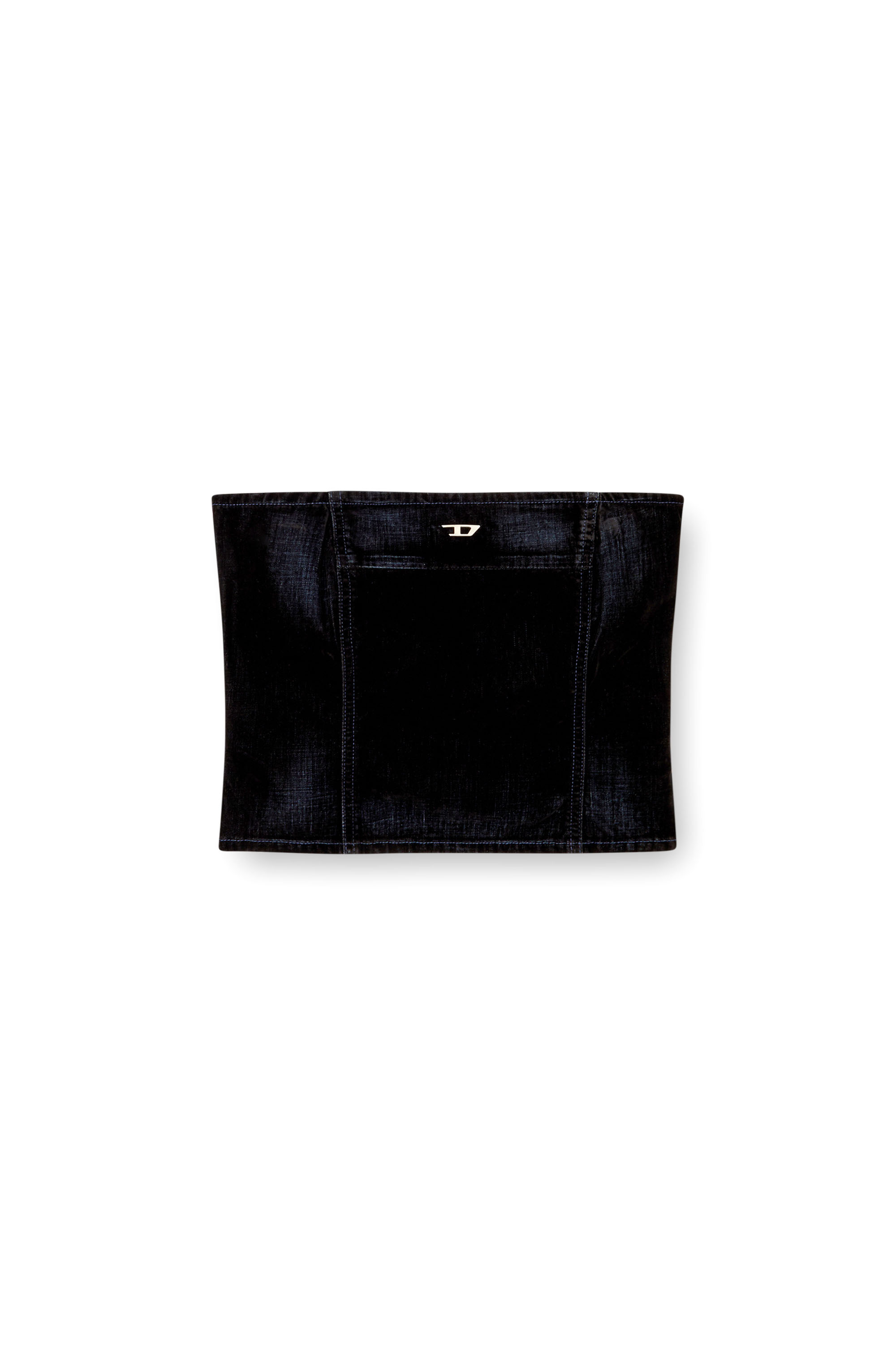 Diesel - DE-VILLE, Female's Tube top in velvety denim in ダークブルー - 2