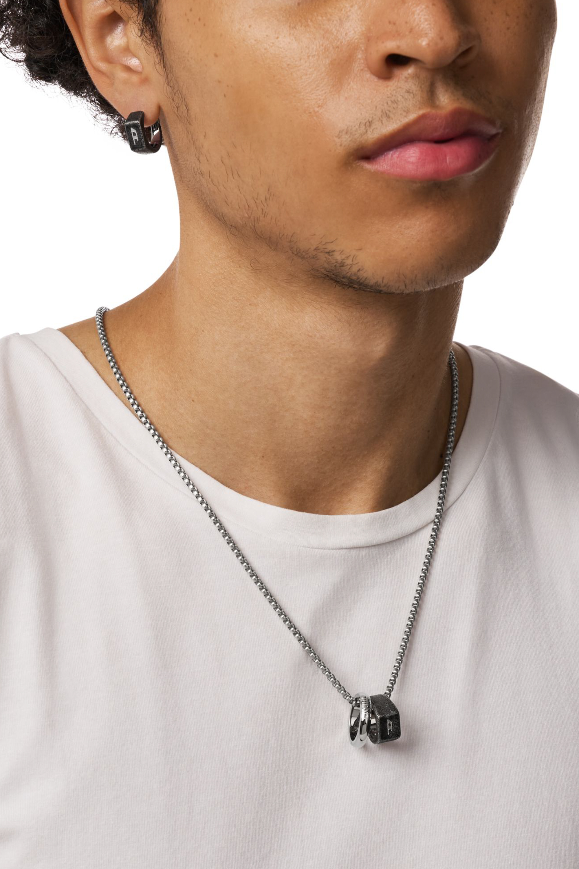 Diesel - DX1654SET JEWELLERY, Unisex's Stainless steel necklace and earring set in シルバー - 4