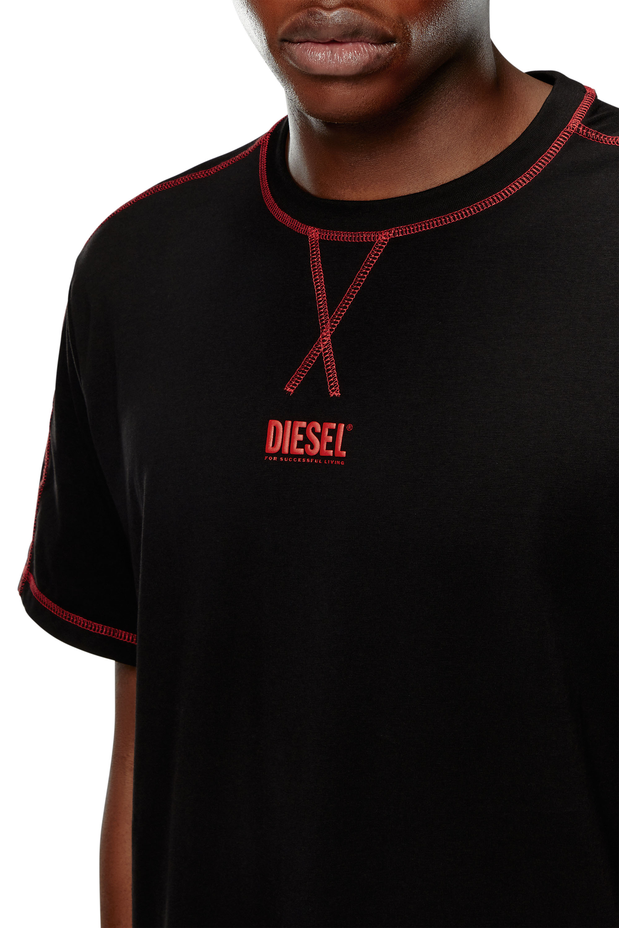 Diesel - UMSET-WILORT, Male's Short pyjamas with contrast stitching in ブラック - 4