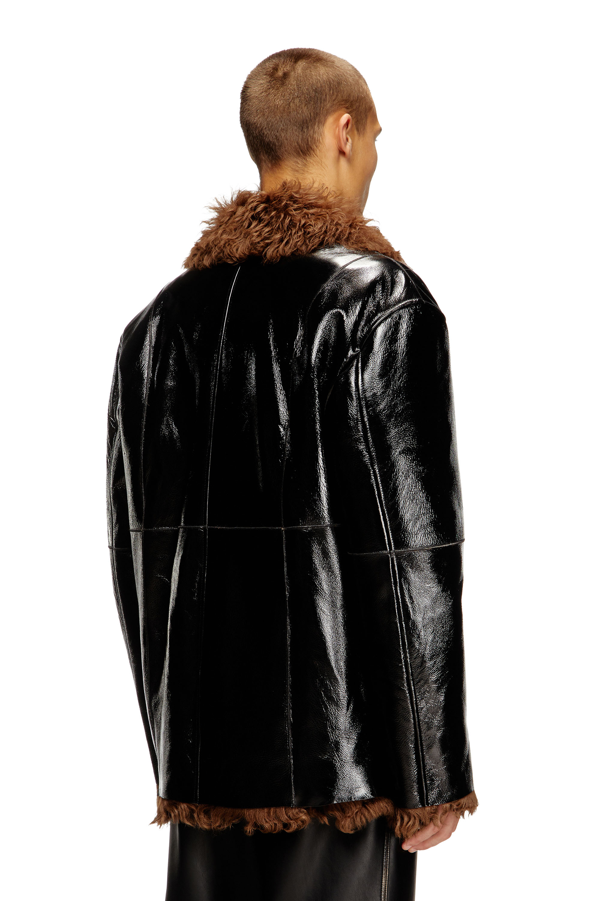 Diesel - L-HARNETT, Male's レザージャケット in ブラック/ブラウン - 5