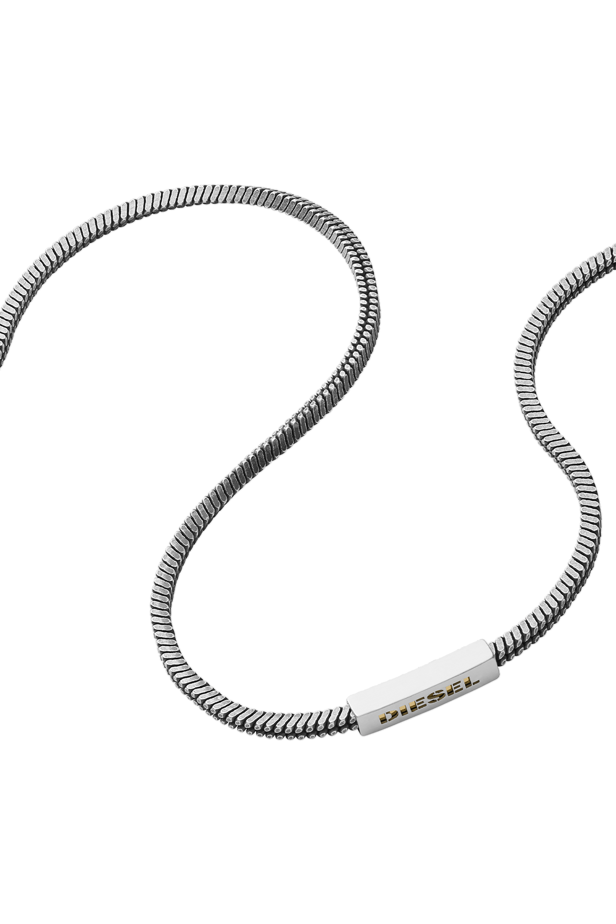 Diesel - DX1240, Male's Silver-tone brass square-chain necklace in シルバー - 2