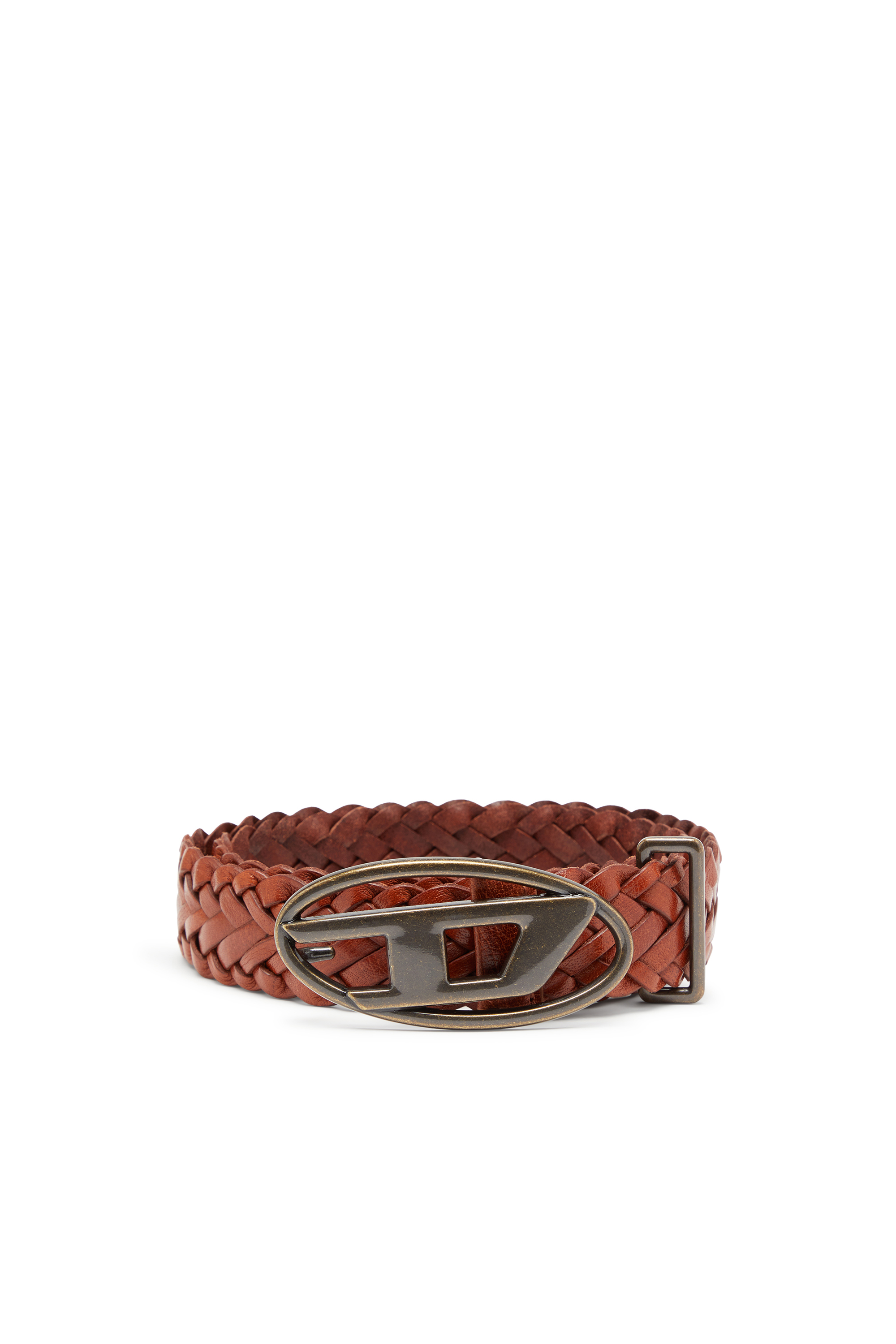 Diesel - B-1DR BRAIDERED, Unisex's 4 cm braided leather belt in ブラウン - 1