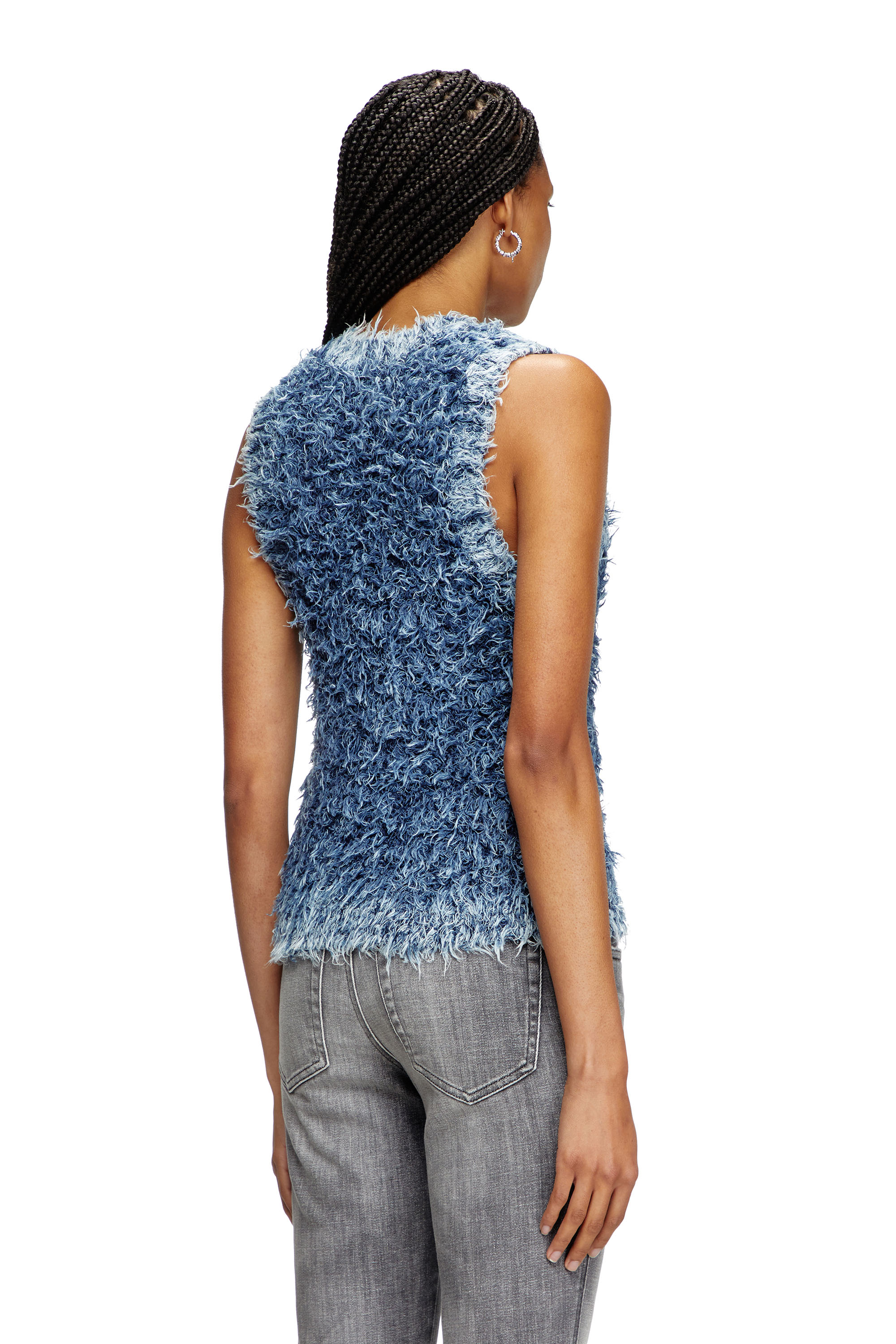Diesel - M-DELIN, Female's Textured-knit vest in ブルー - 4