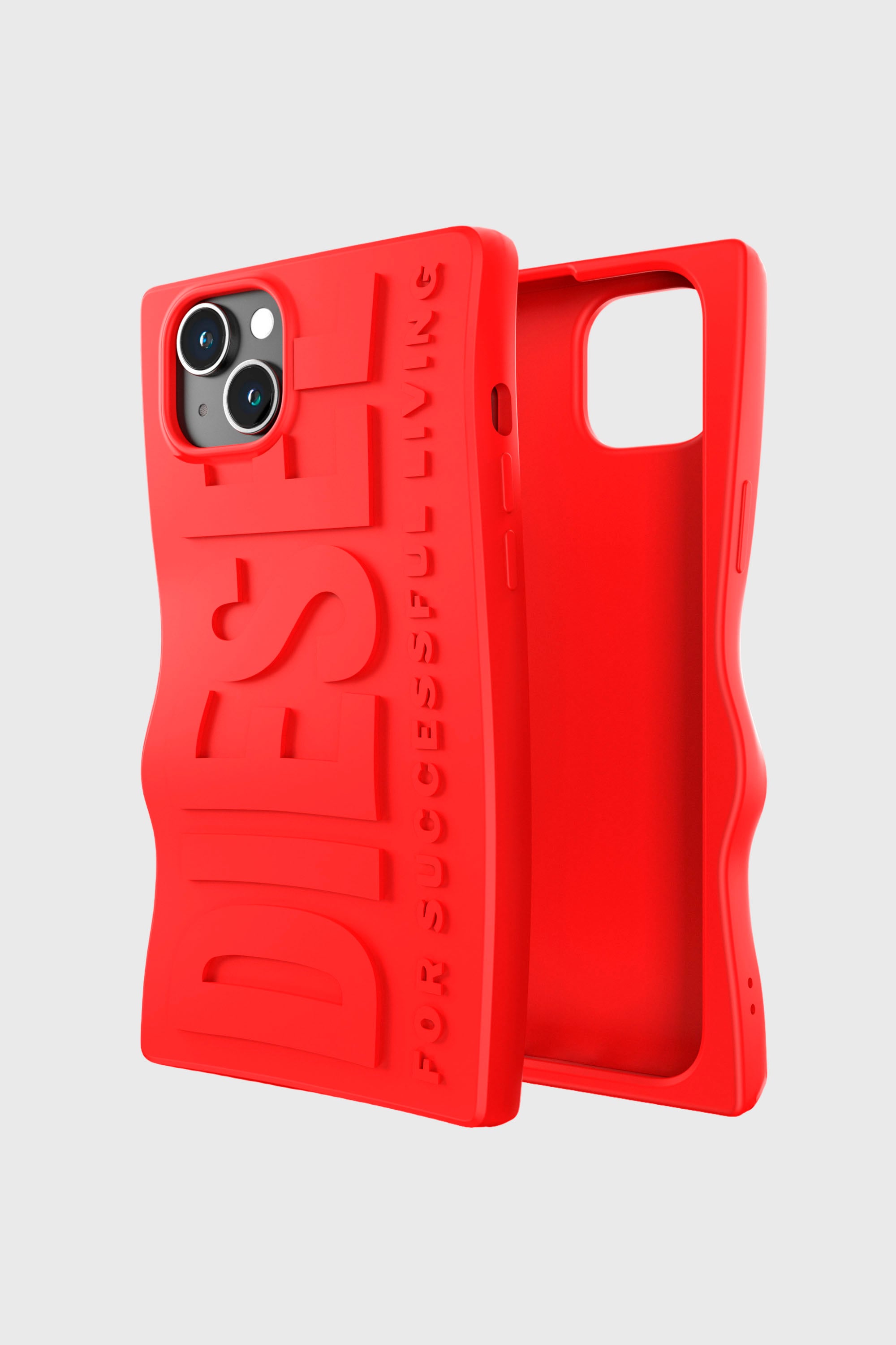 Diesel - 54118 MOULDED CASE, Unisex's iPhone 15 Plus シリコンケース in レッド - 1