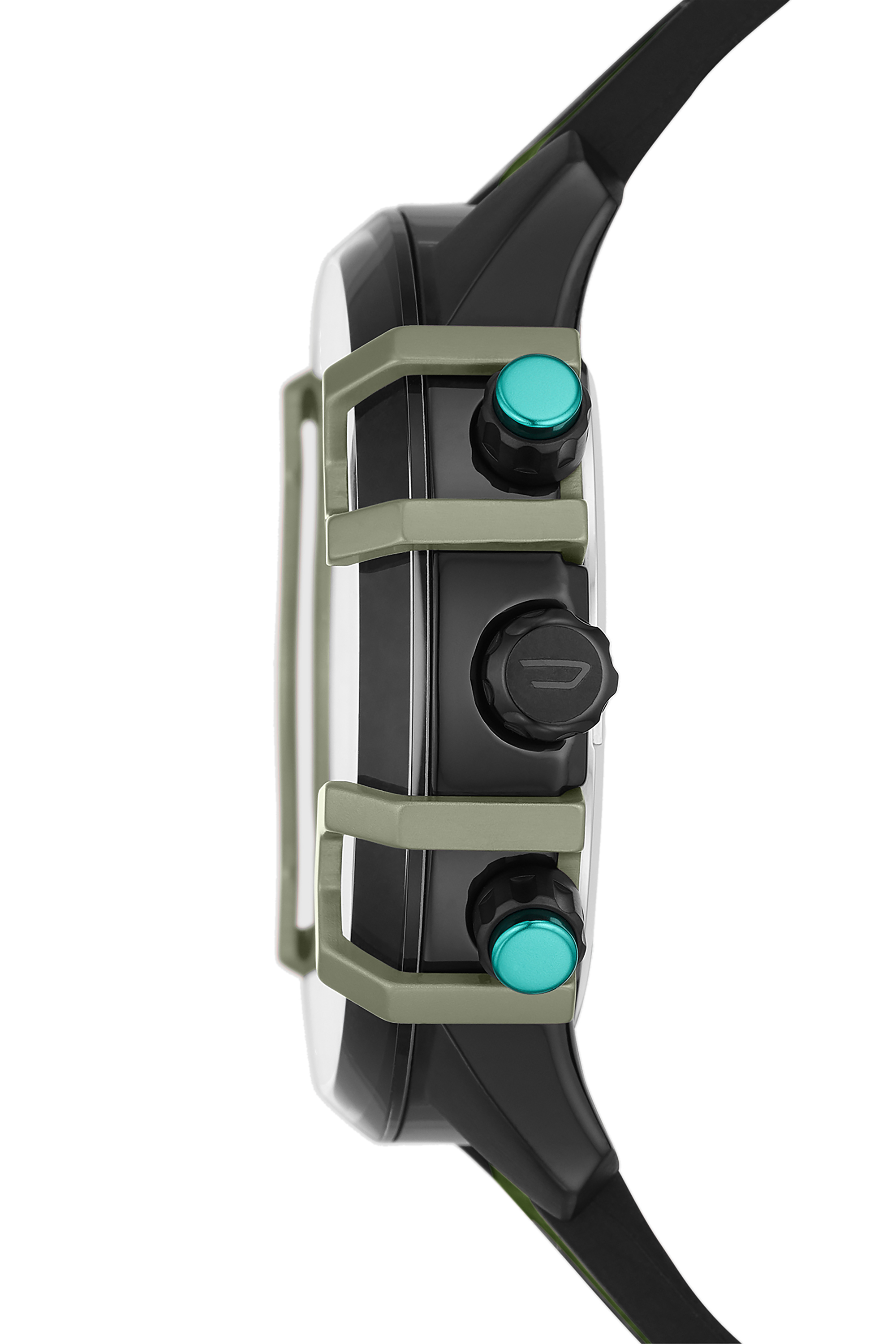 Diesel - DZ4563, Male's Griffed chronograph green canvas watch in グリーン - 3