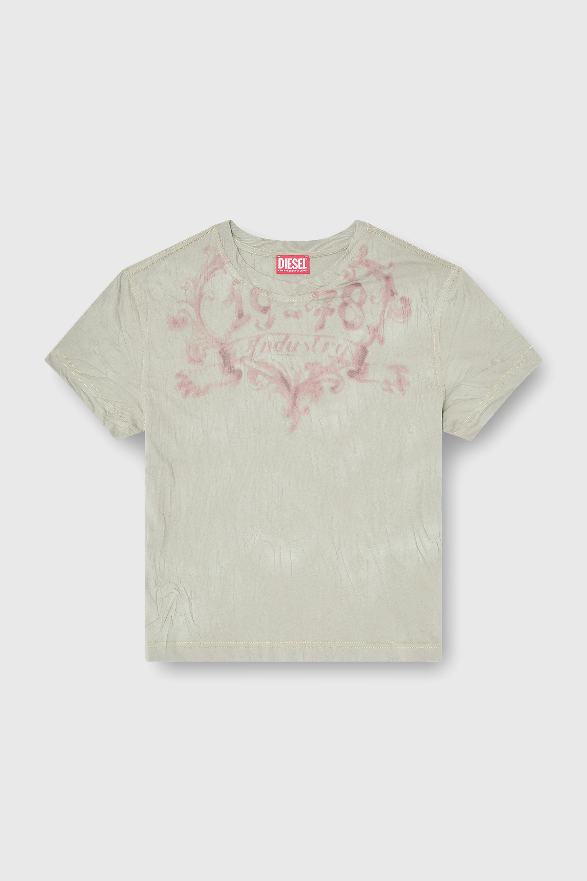 Diesel - T-ILA-AA5, Female's Tシャツ in ベージュ/ピンク - 2