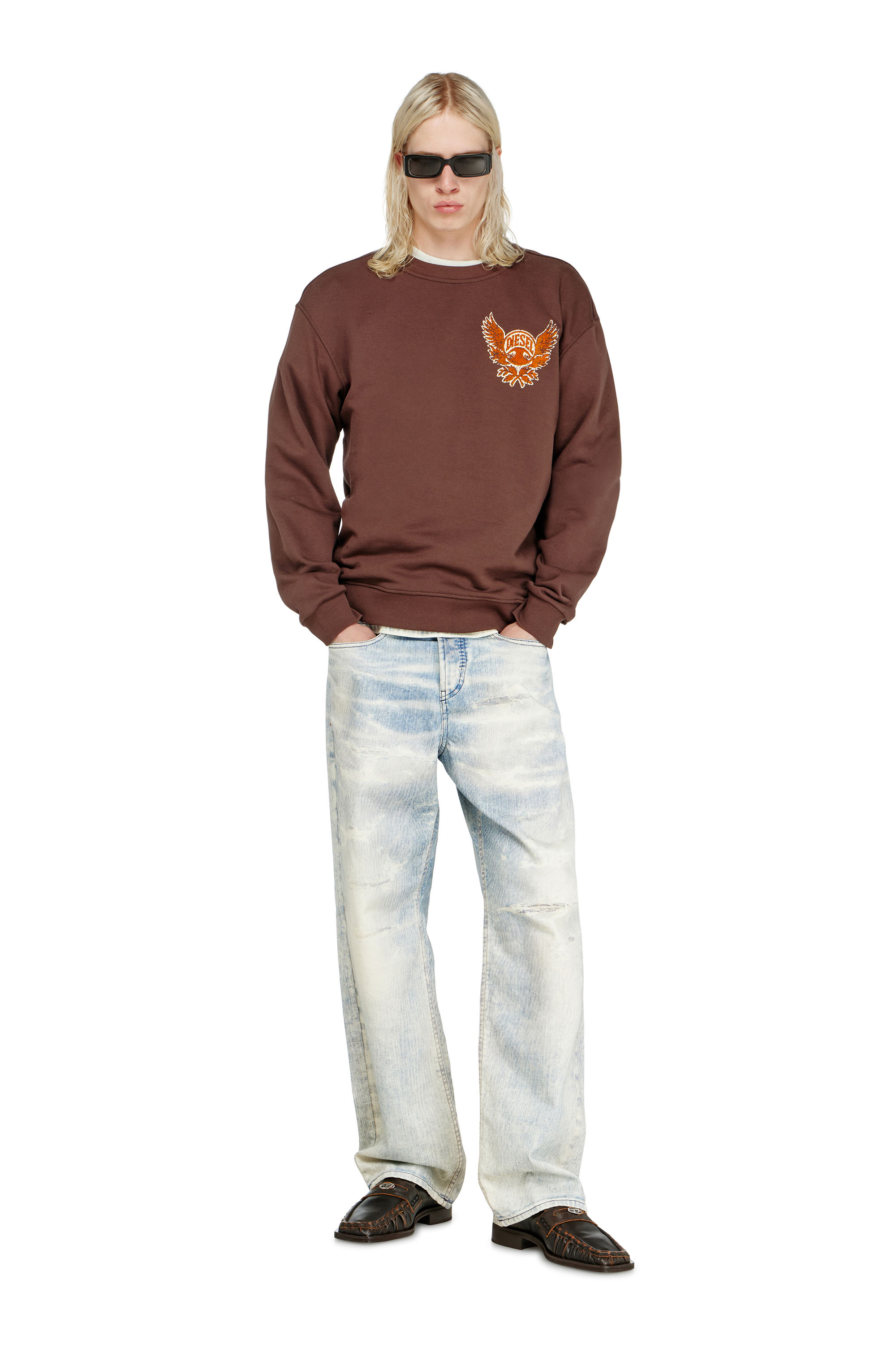 Diesel - S-NORM-AA2, Male's プルオーバースウェット in ブラウン - 2