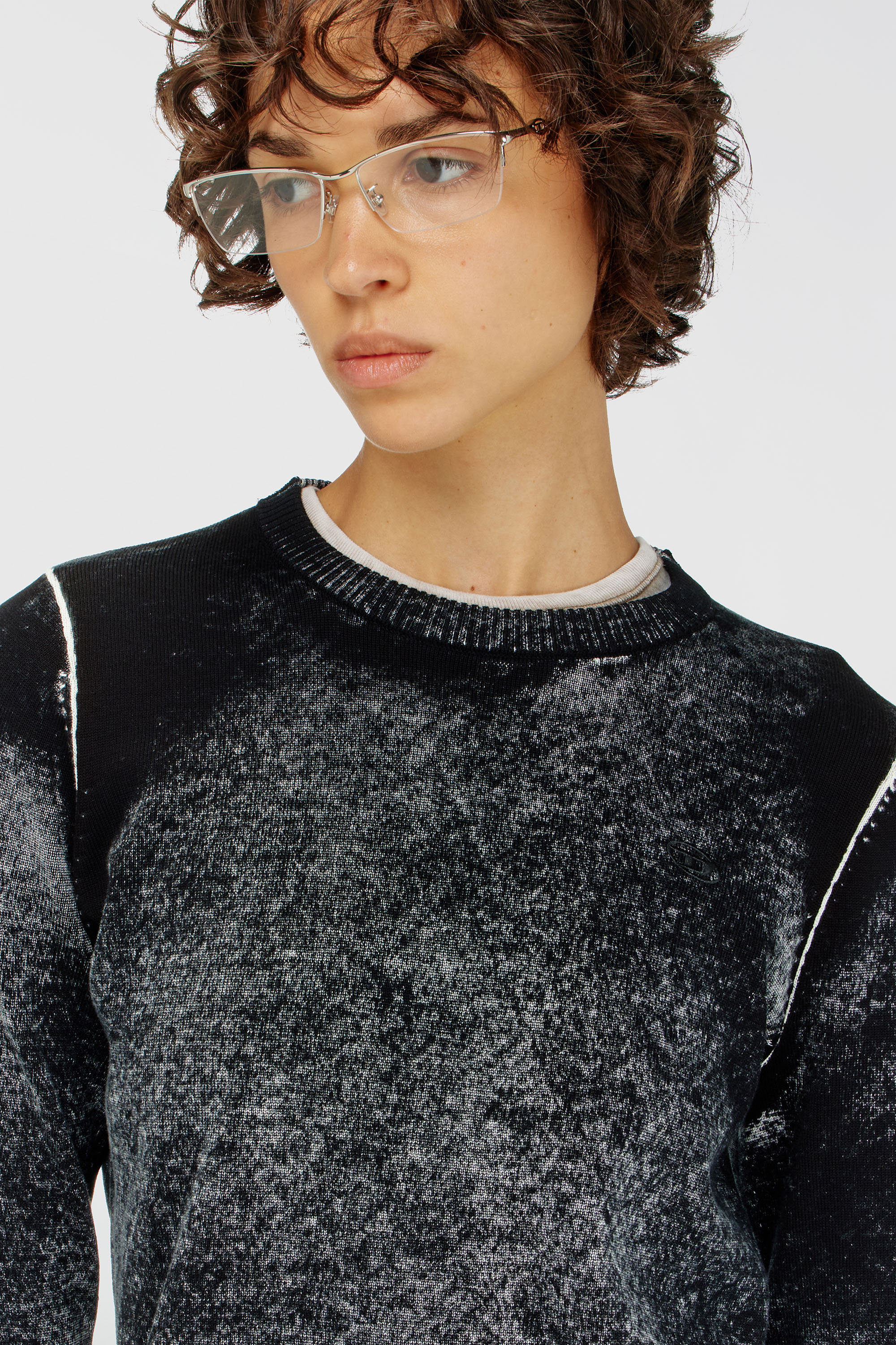 Diesel - M-LOVRE, Female's プルオーバーニット in グレー/ブラック - 4