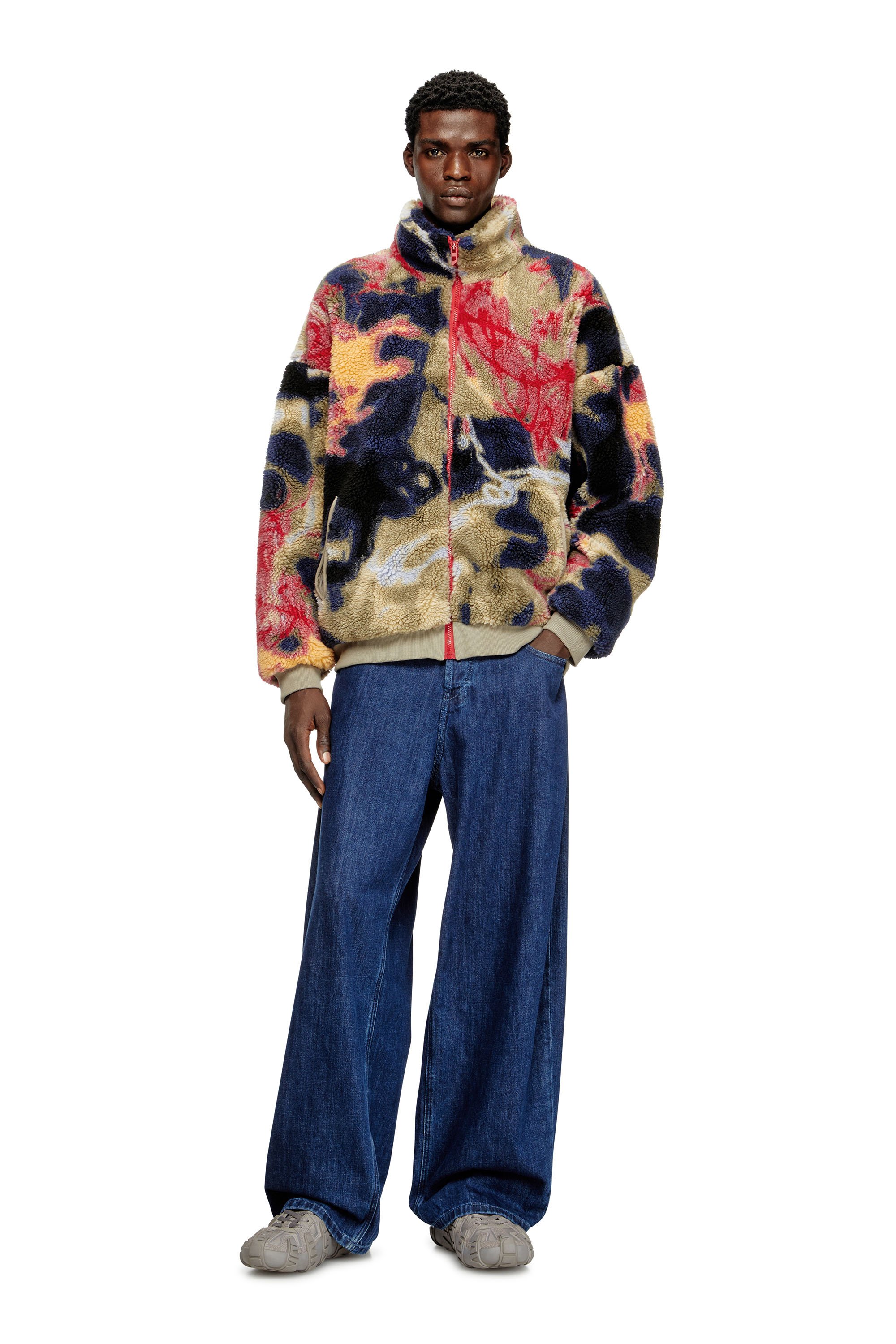 Diesel - S-LUKE, Male's ジップアップジャケット in ベージュ/ブラック - 2