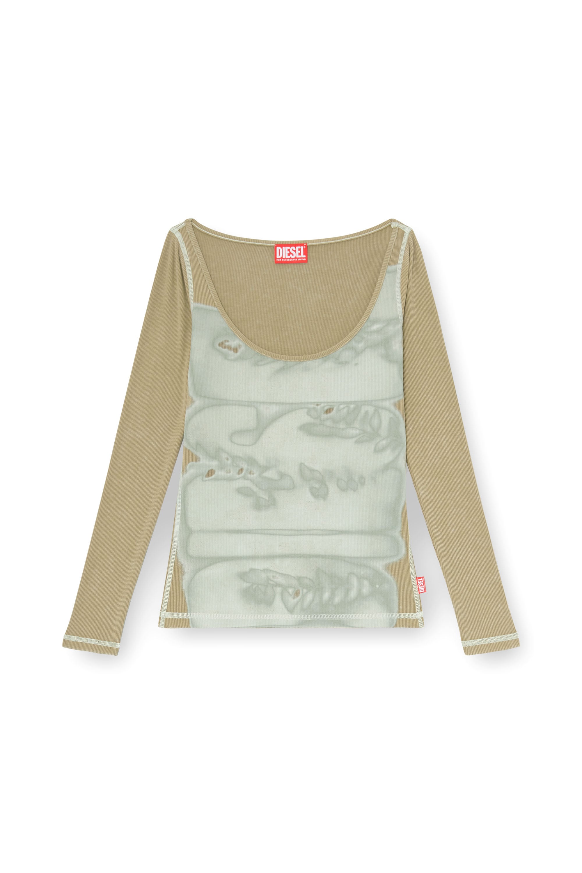 Diesel - T-FANT, Female's 長袖トップ in グレー/ベージュ - 4