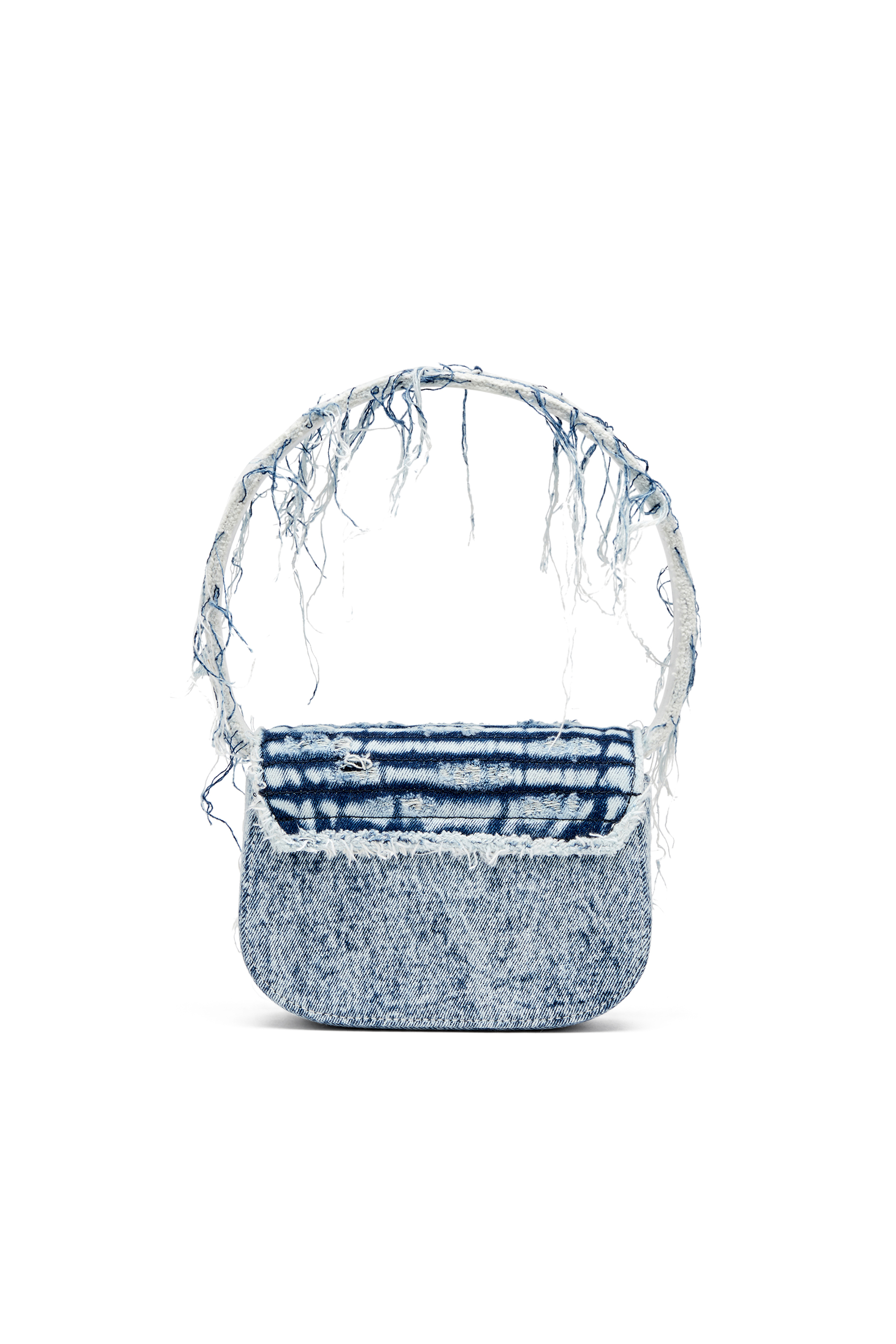 Diesel - 1DR, Female's 1DR-Iconic shoulder bag in frayed denim in ブルー - 2