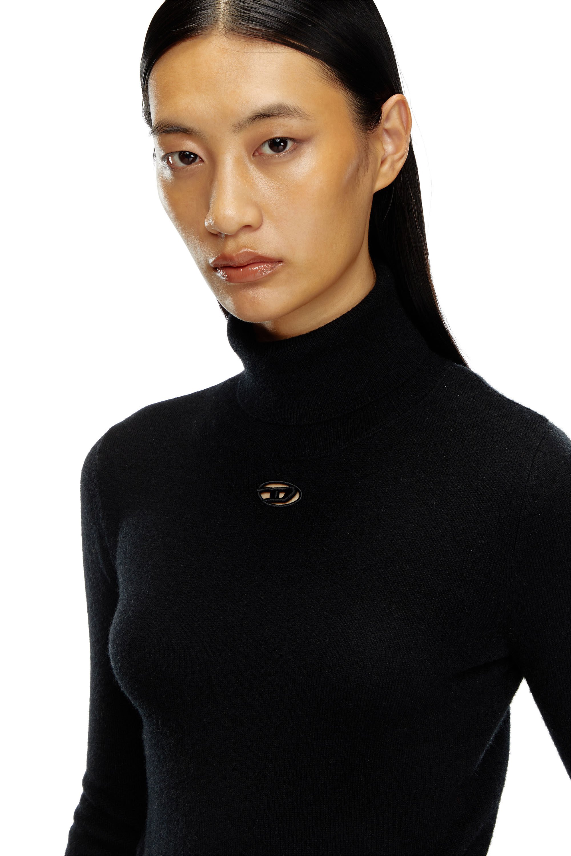 Diesel - M-AREESAX-TN, Female's Turtleneck jumper in wool and cashmere in ブラック - 5
