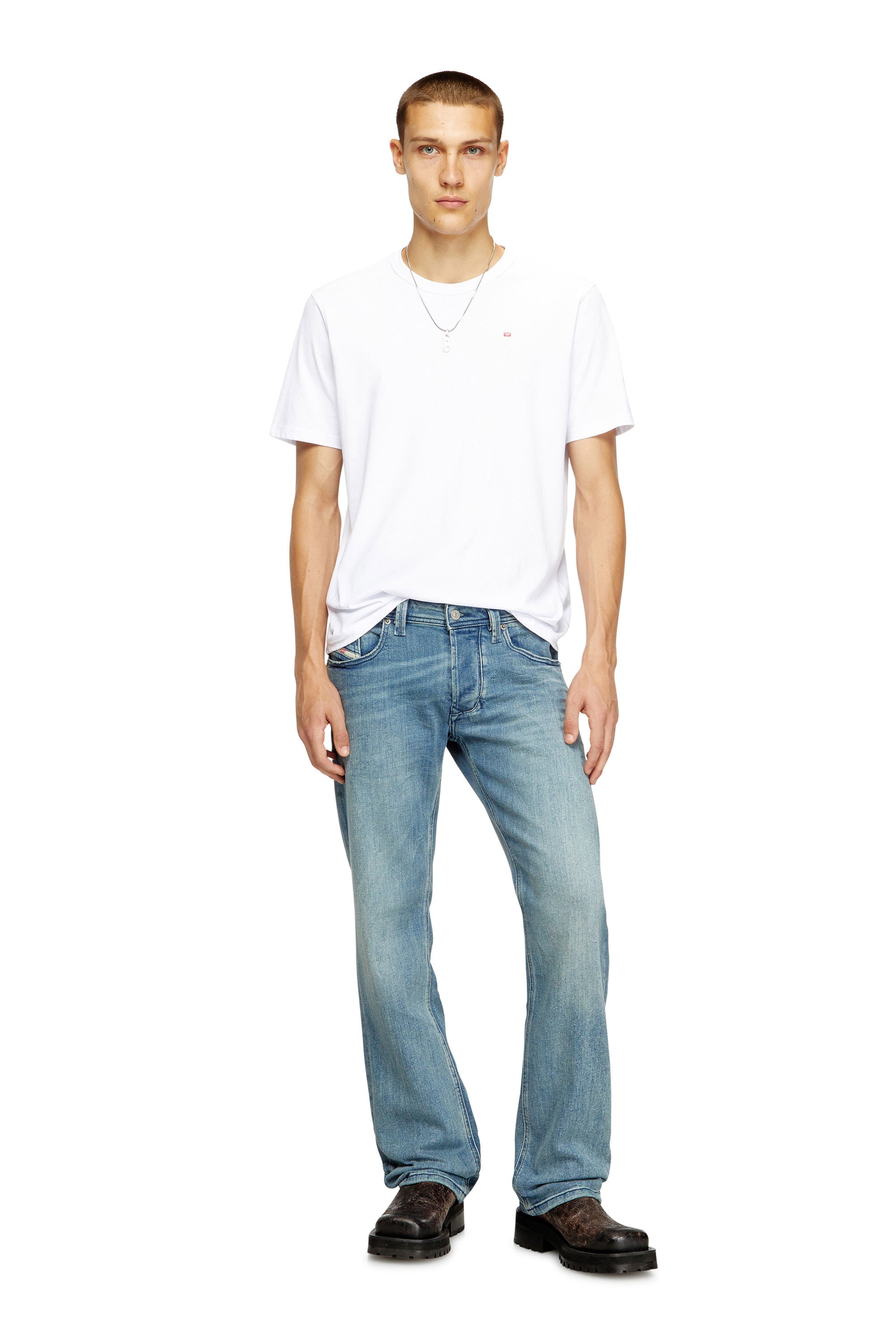 Diesel - T-ADJUST-MICRODIV, Unisex's T-shirt with micro-embroidered logo in ホワイト - 3