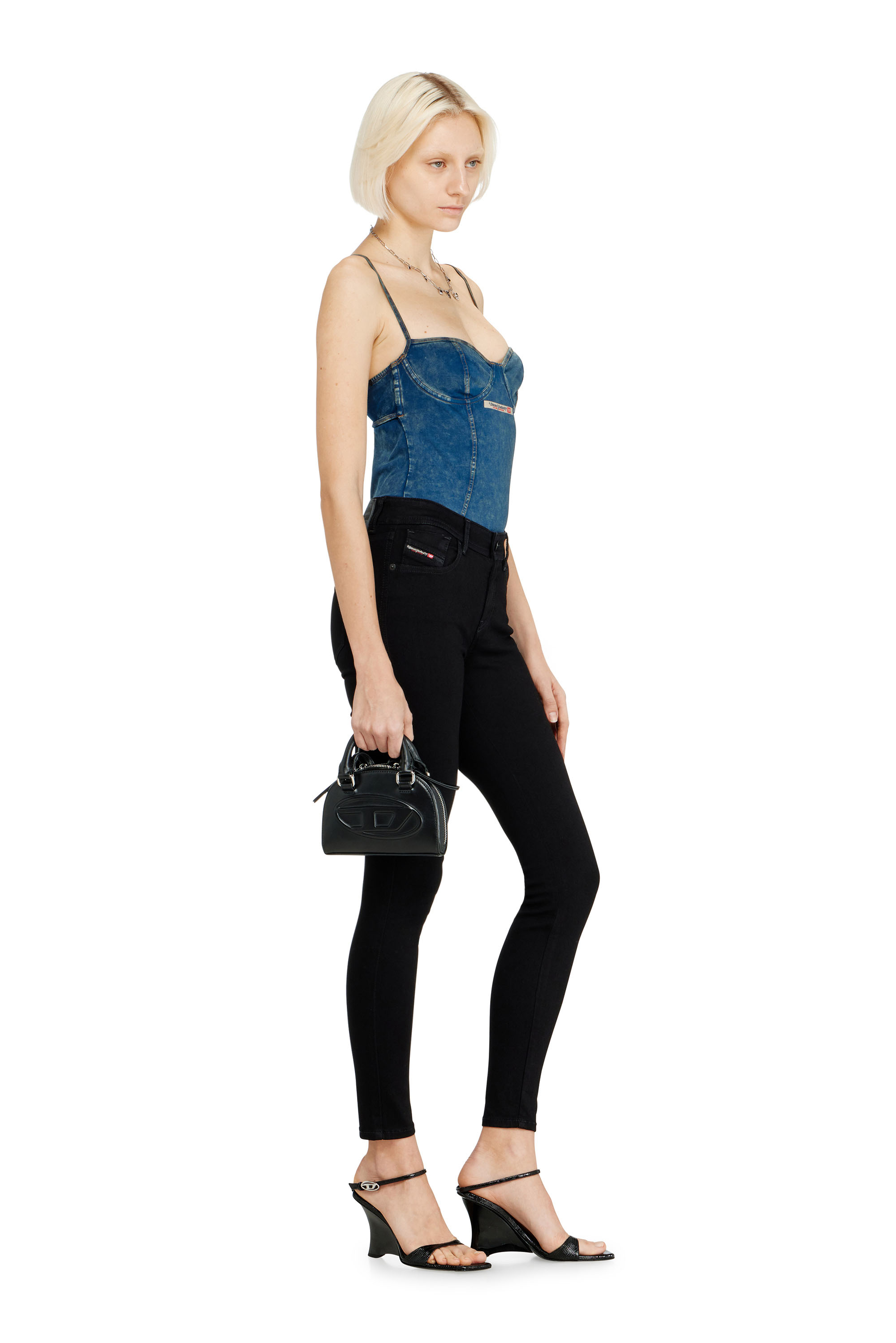 Diesel - Female's Skinny Jeans 2017 Slandy 069EF, ブラック/ダークグレー - 2