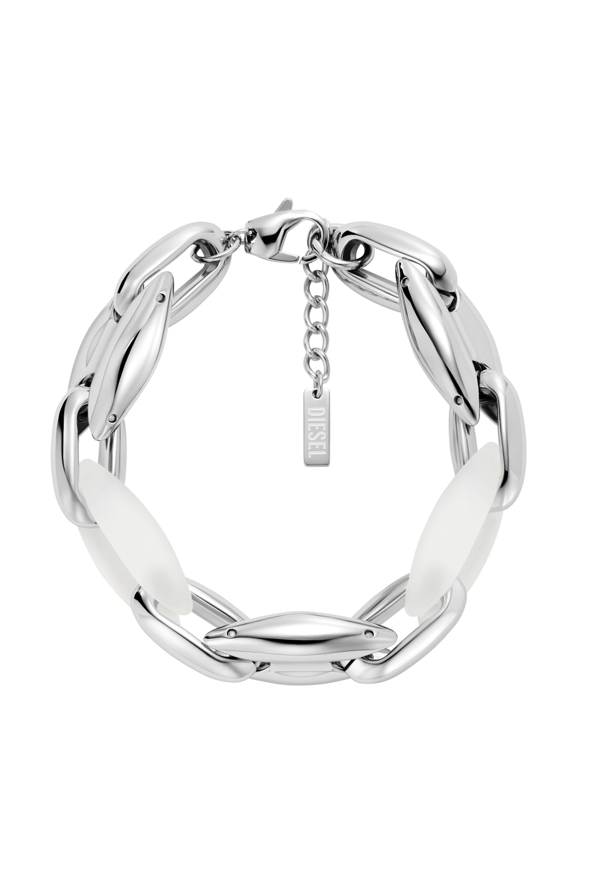 Diesel - DX1617040, Unisex's Stainless Steel and Silicone Metamorph Chain Bracelet in シルバー - 1