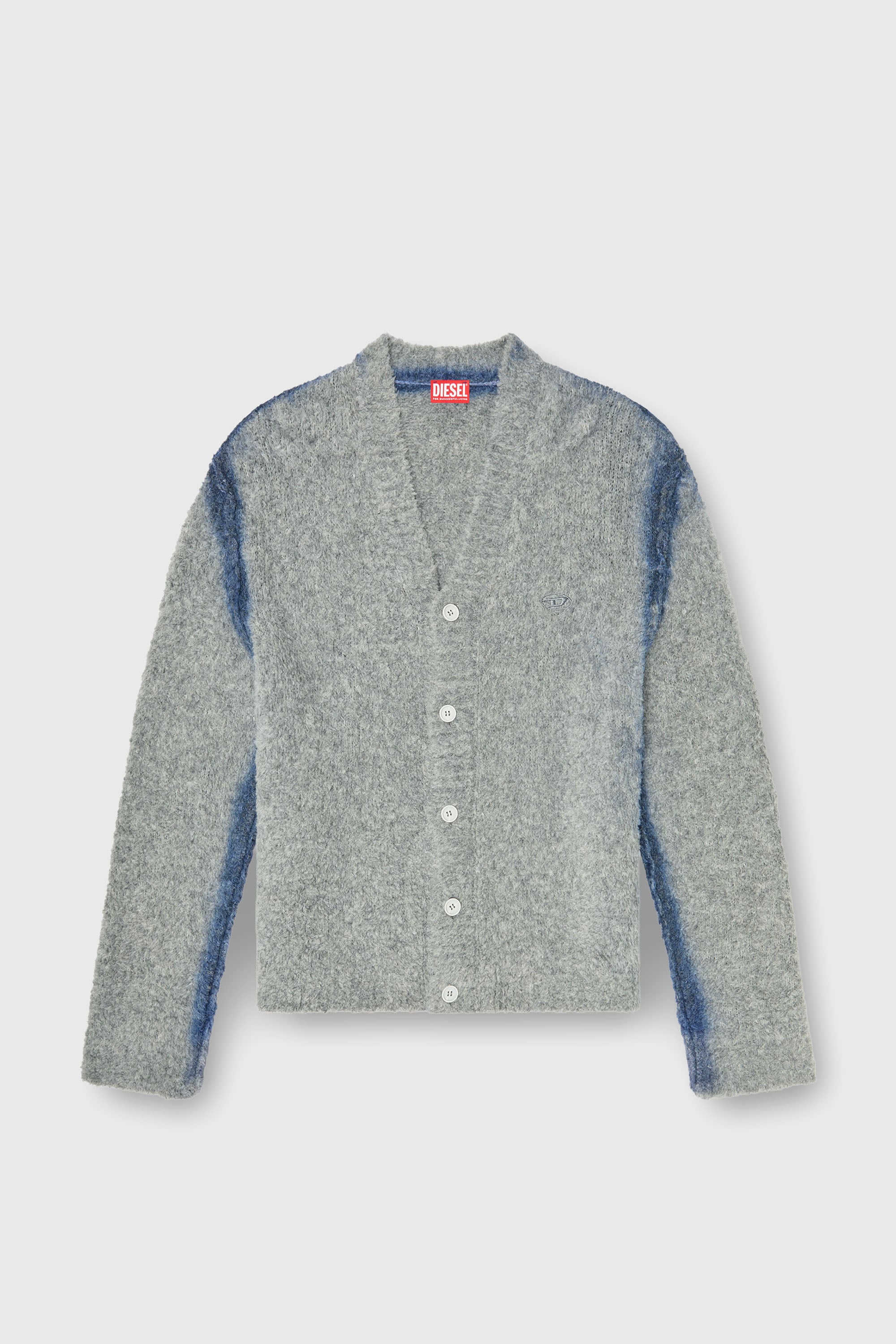 Diesel - K-REMO, Male's Vネックカーディガン in グレー - 2