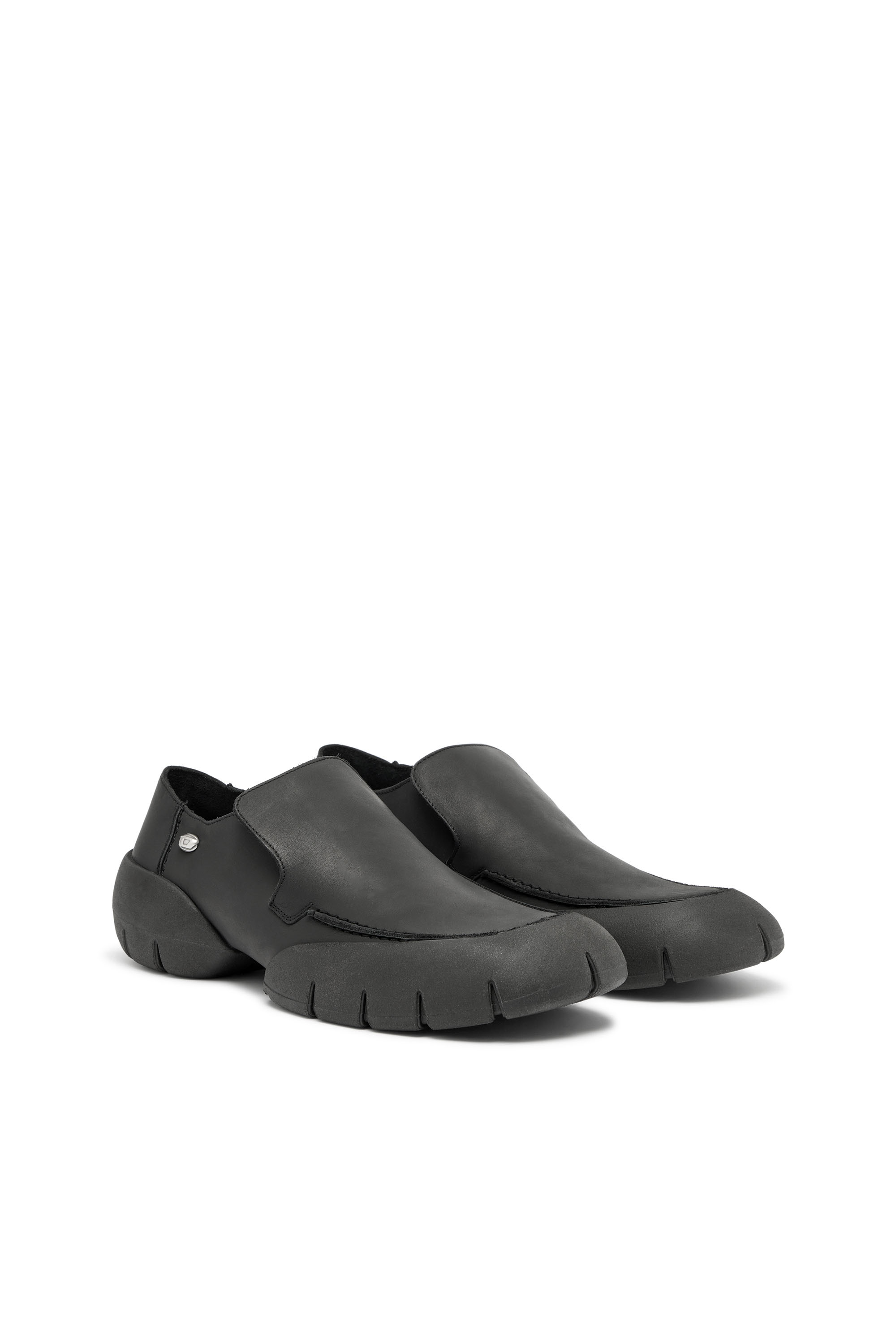 Diesel - D-MATHIEU SC, Male's D-Mathieu-Brushed leather loafer with rubber sole in ブラック - 2