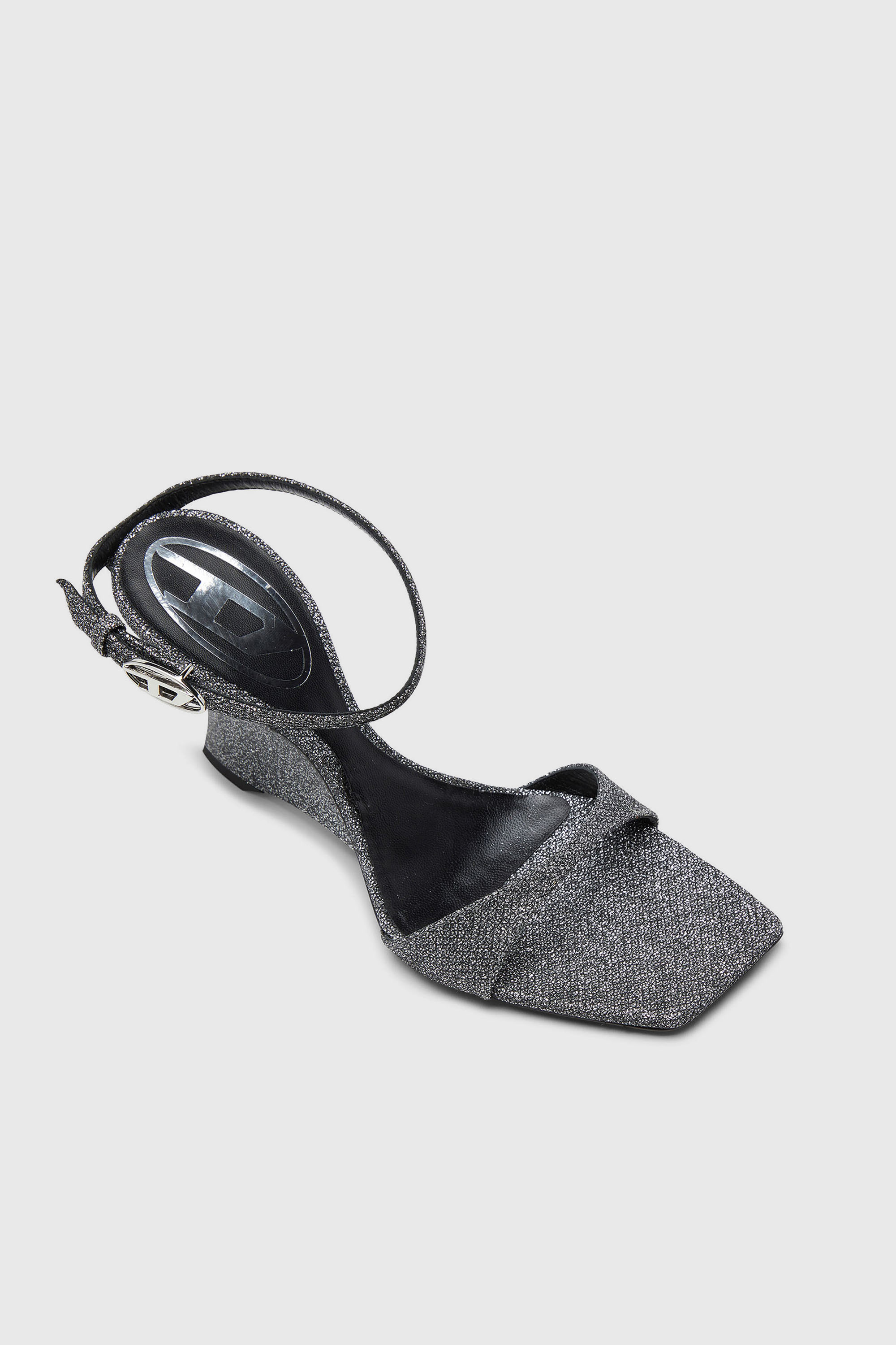 Diesel - D-AMBER SANDAL WEDGE, Female's ウェッジサンダル in シルバー - 5