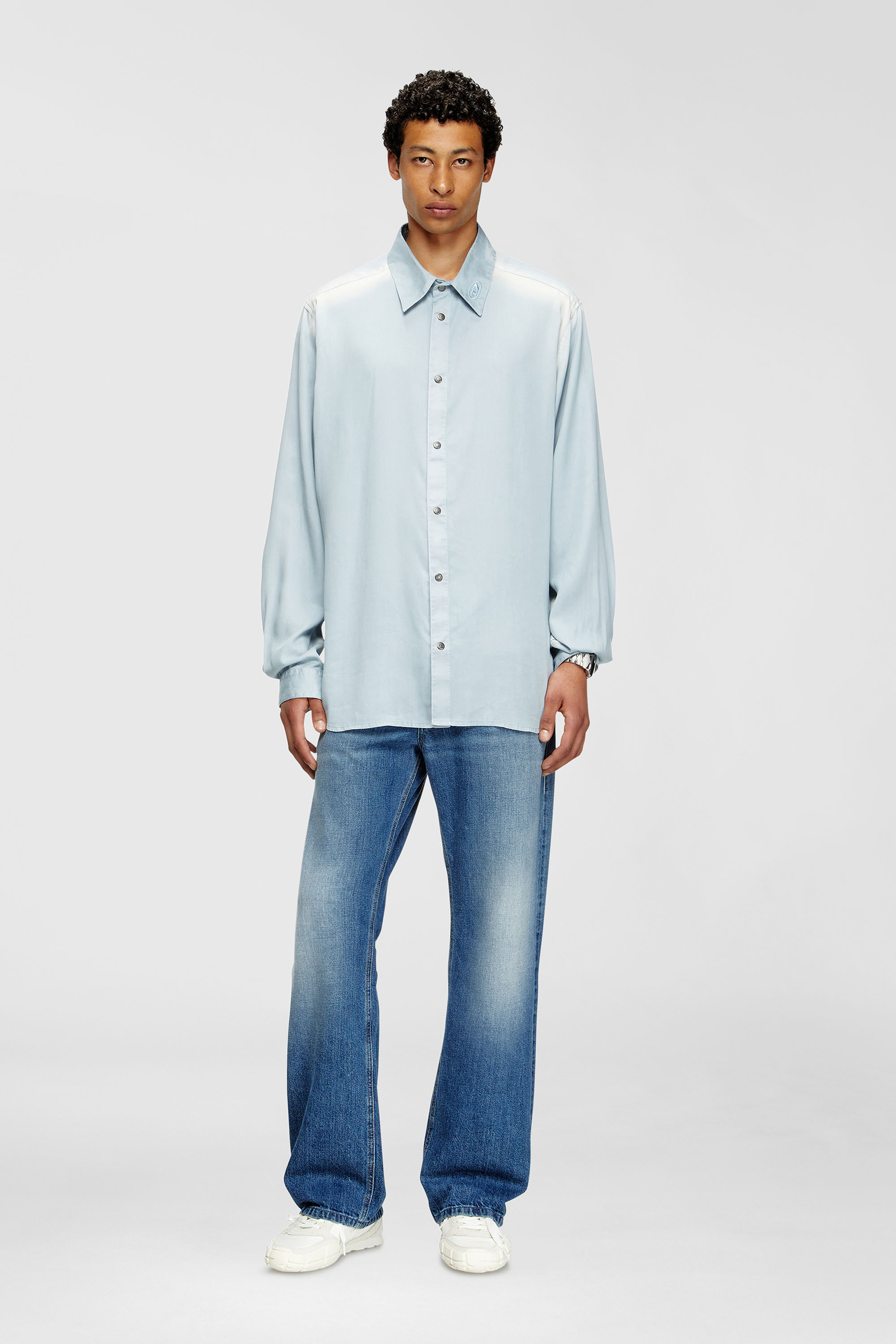 Diesel - S-SLANTE-D LOW, Male's スニーカー in ホワイト/グレー - 2
