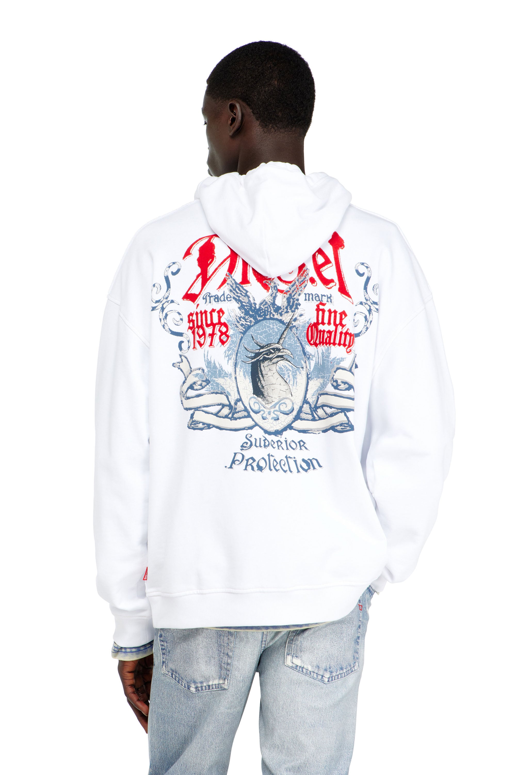 Diesel - S-BOXT-HOOD-AA2, Male's プルオーバーパーカー in ホワイト - 4