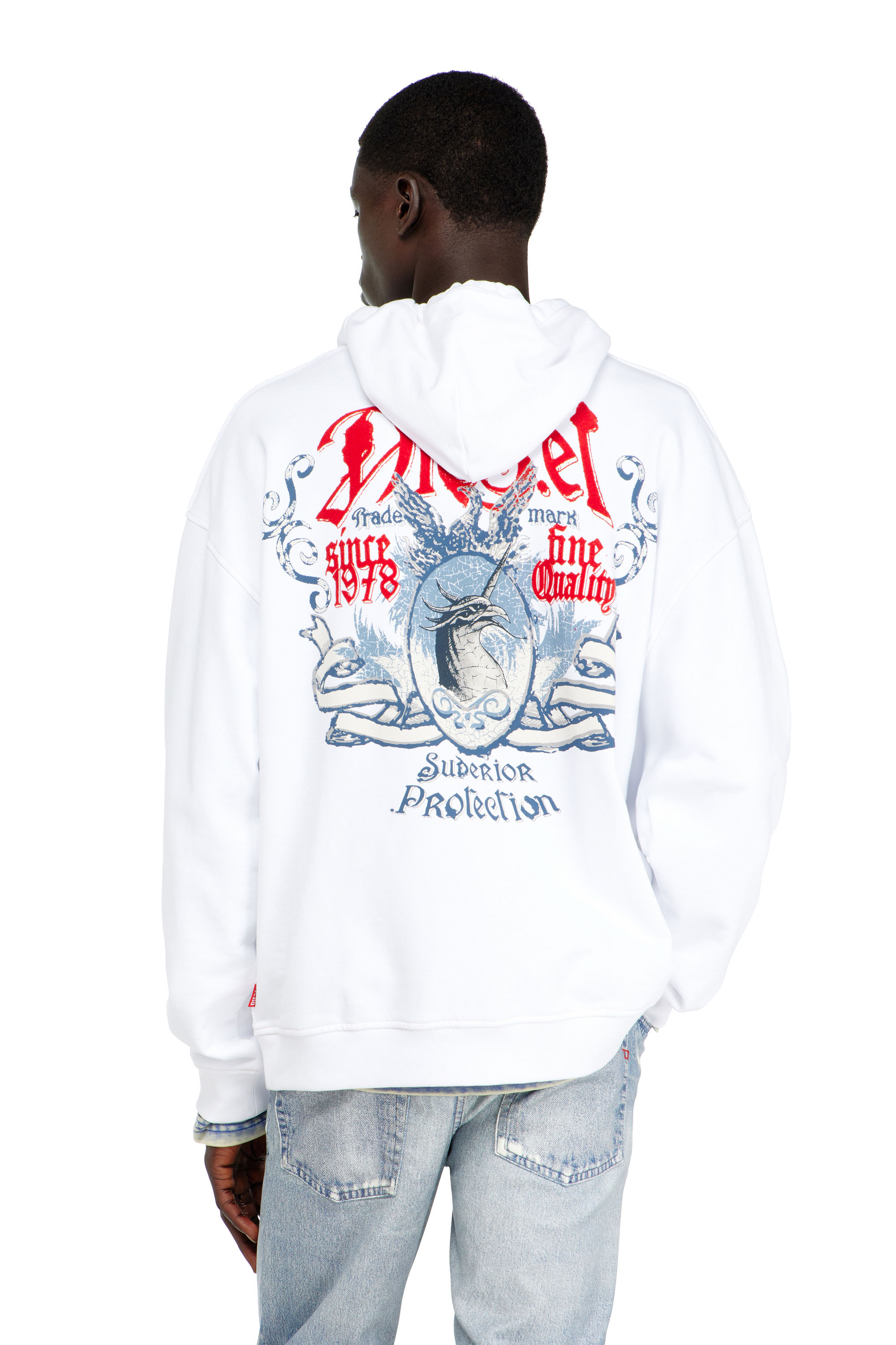 Diesel - S-BOXT-HOOD-AA2, Male's プルオーバーパーカー in ホワイト - 4