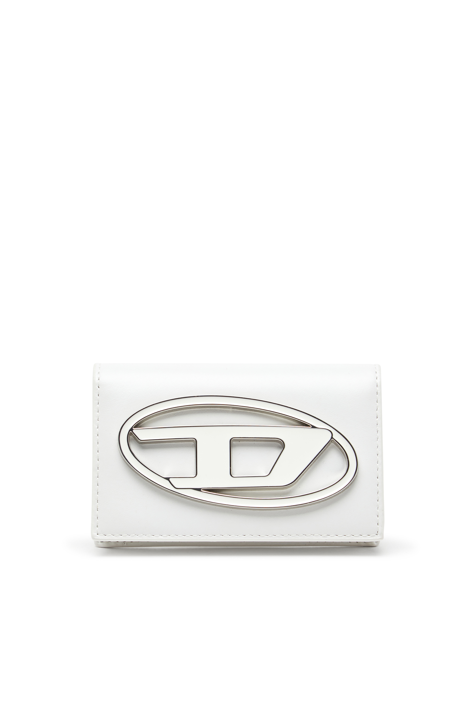 Diesel - 1DR CARD HOLDER IV, Female's Leather card holder with enamelled Oval D in ホワイト - 1